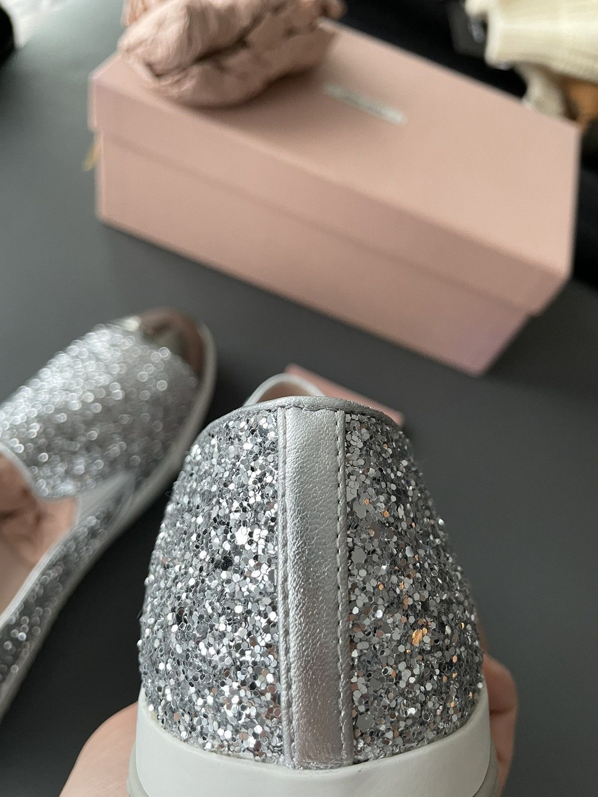 Miu Miu Brand New Runway Rare Iconic Glitter Bullet Leather Loafer Size US 10 / IT 40 - 20 Thumbnail