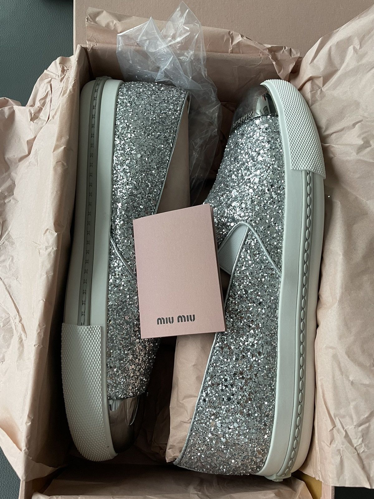 Miu Miu Brand New Runway Rare Iconic Glitter Bullet Leather Loafer Size US 10 / IT 40 - 9 Thumbnail