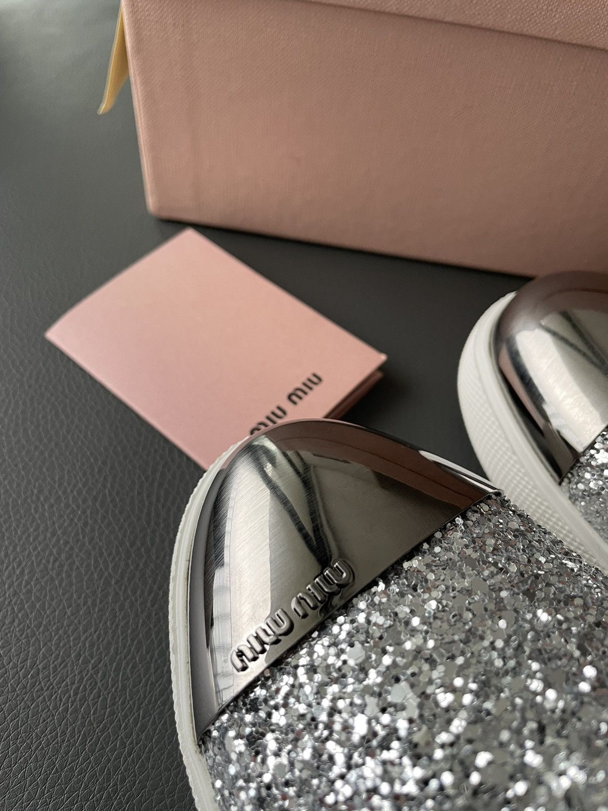 Miu Miu Brand New Runway Rare Iconic Glitter Bullet Leather Loafer Size US 10 / IT 40 - 12 Thumbnail