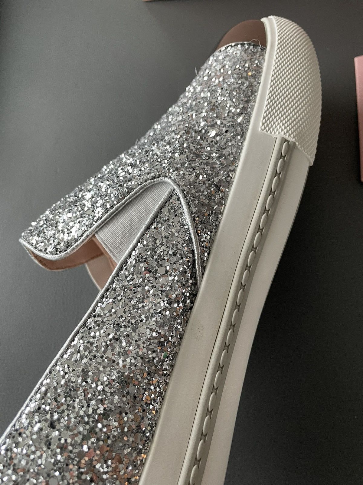 Miu Miu Brand New Runway Rare Iconic Glitter Bullet Leather Loafer Size US 10 / IT 40 - 18 Thumbnail