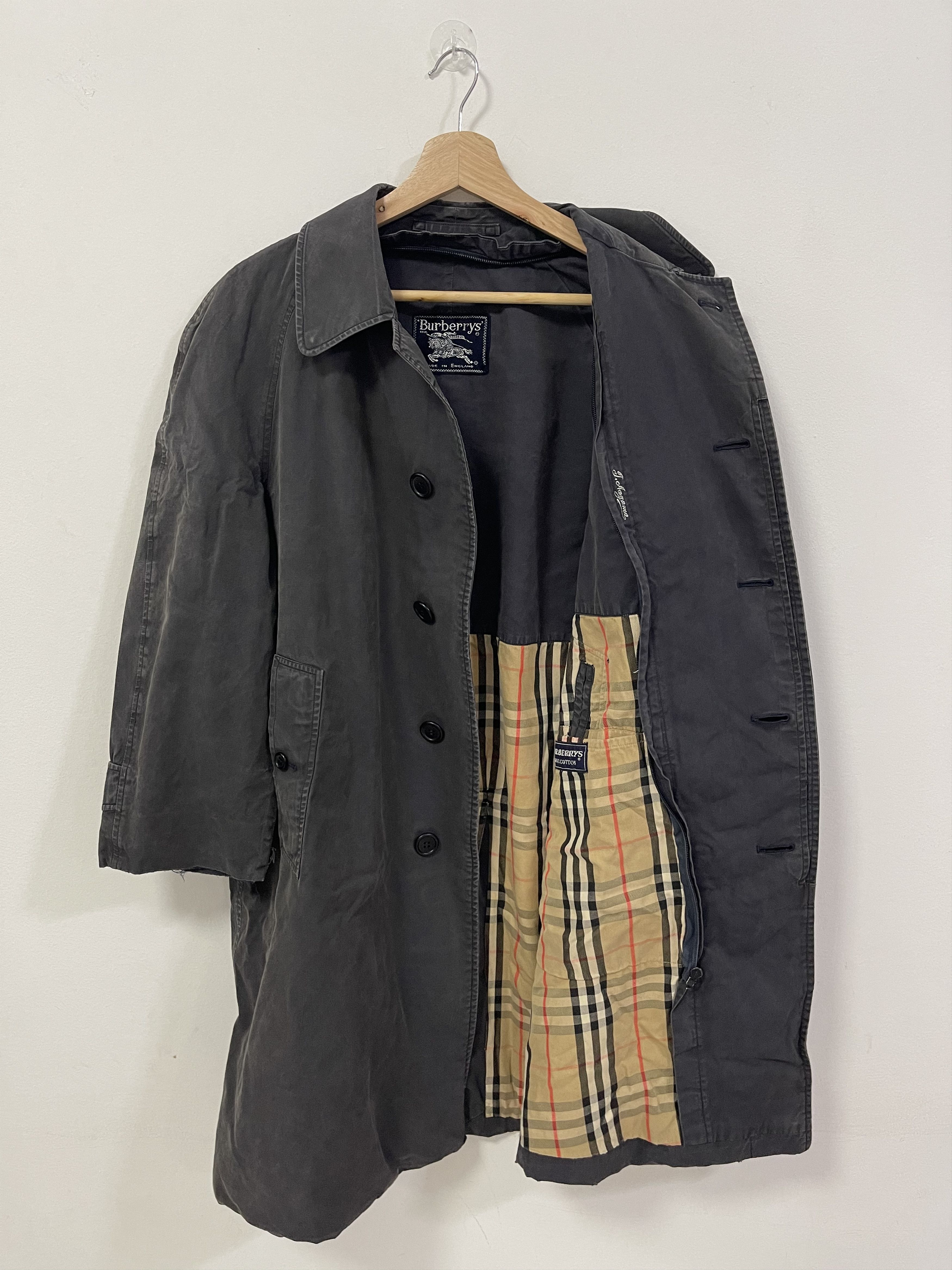 Vintage Burberry Sun Faded Distressed Long Jacket