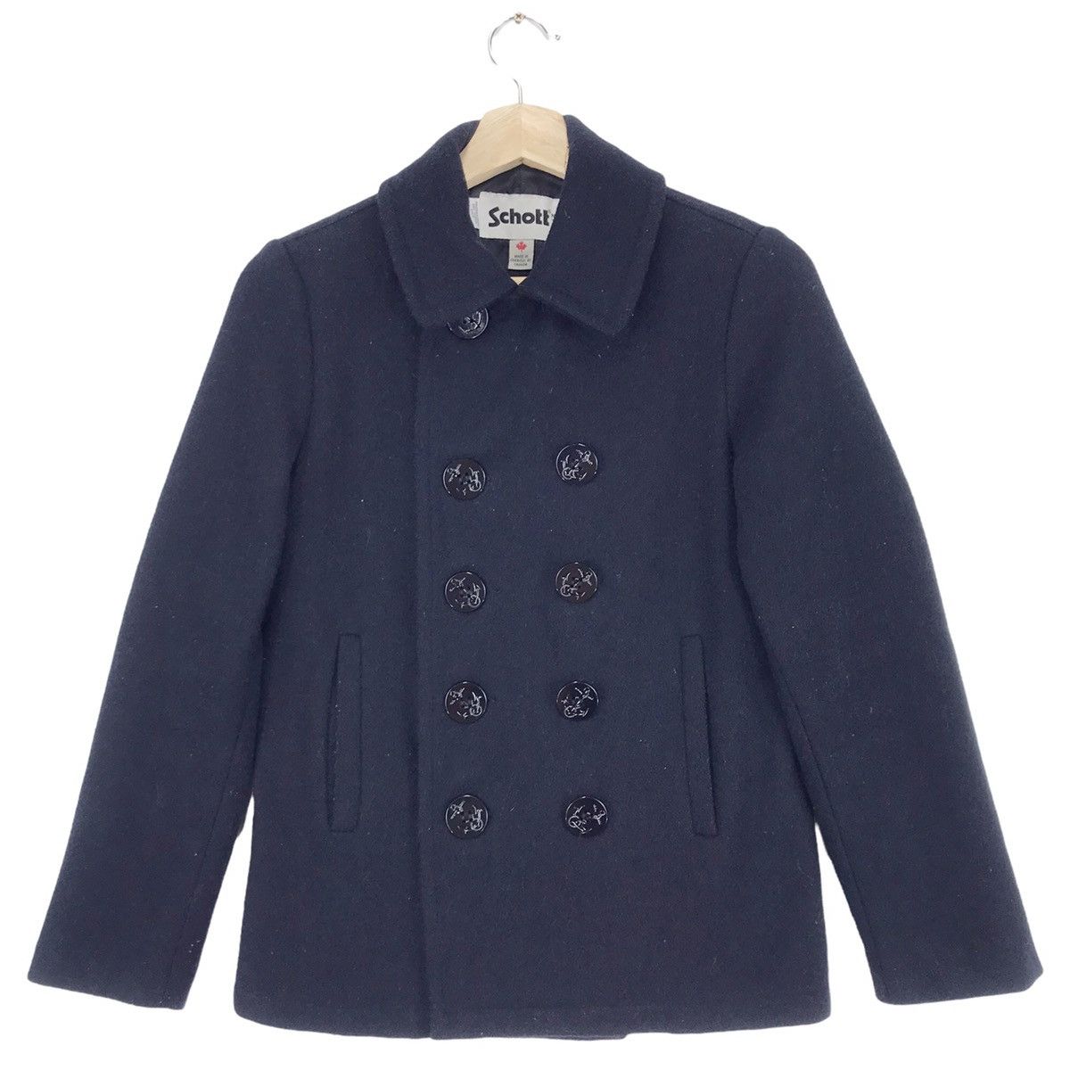 Schott × Vintage Vintage Schott NYC Wool Peacoat Size US S / EU 44-46 / 1 - 1 Thumbnail