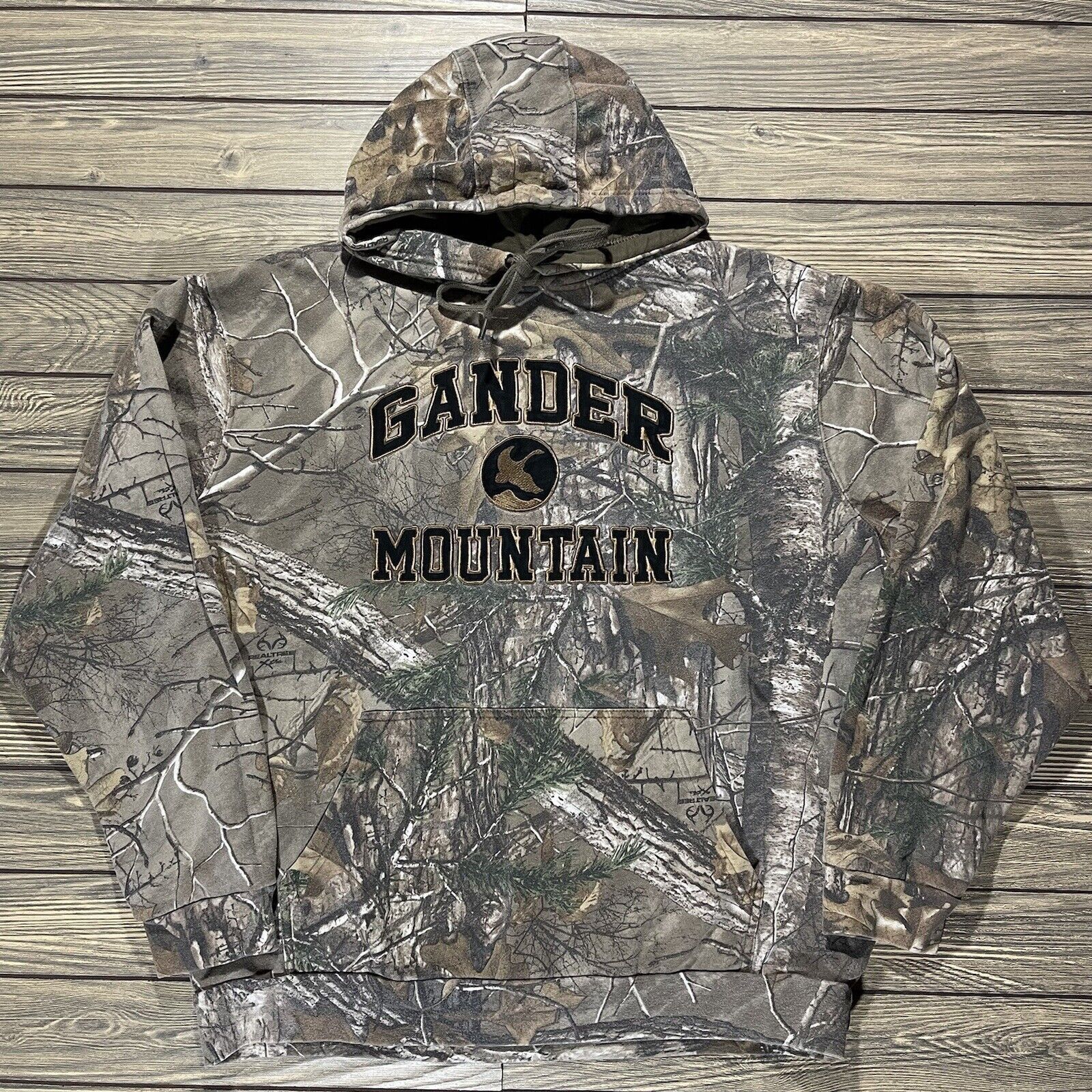 Gander Mountain Guide Series Hunting Camouflage Logo Hoodie Size Large
