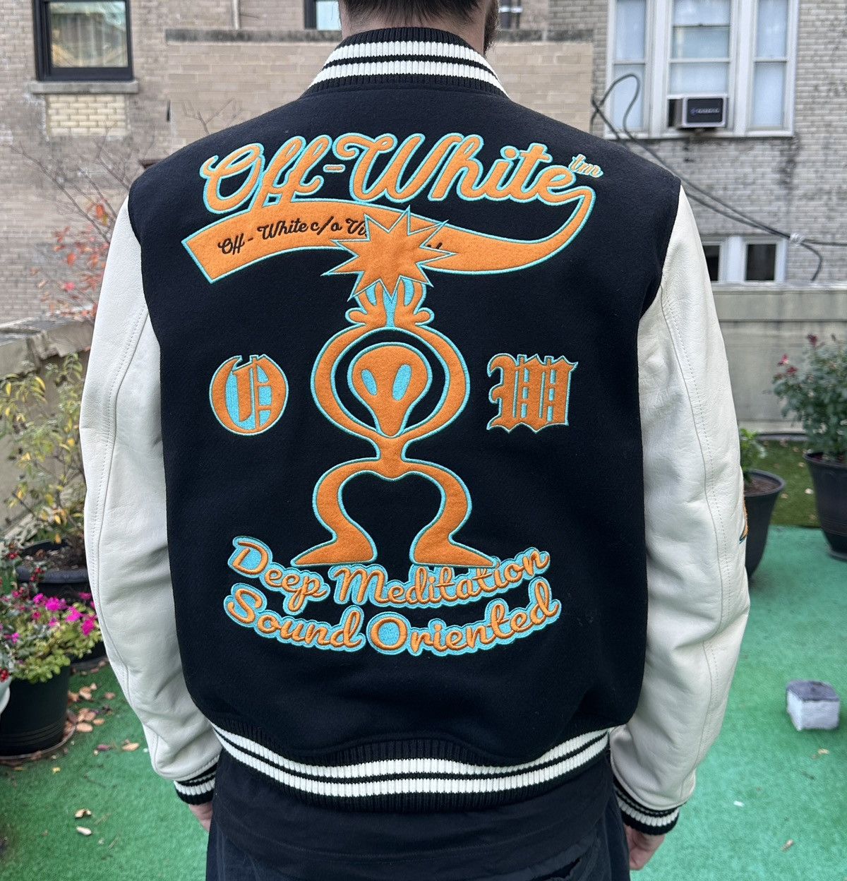 Off-White Off-White Logo-Patches Varsity Jacket | Grailed