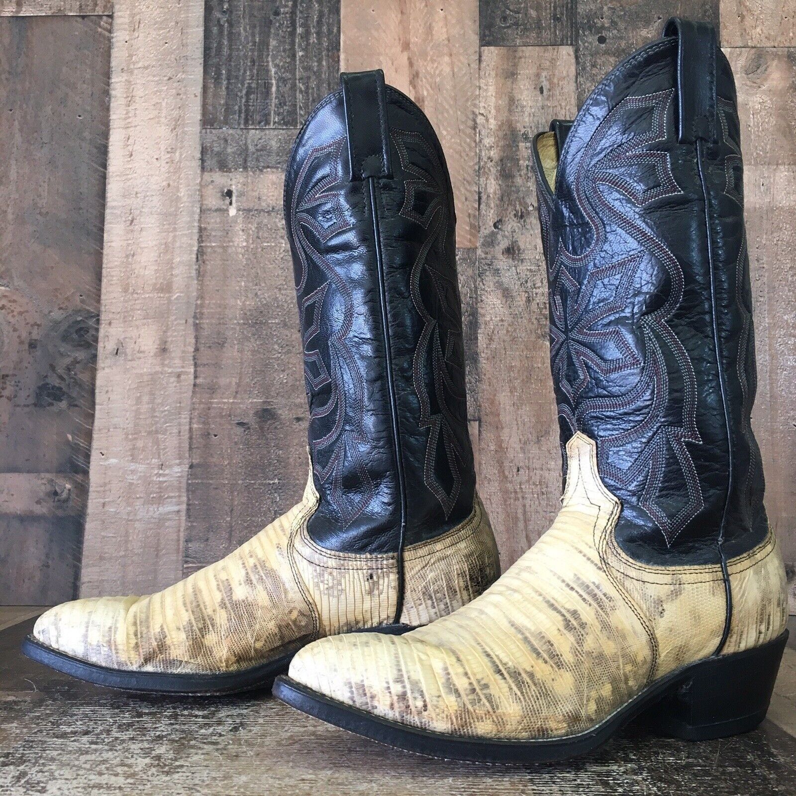 Bottes de cow-boy vintage Dan Post en peau de lézard pour hommes 9