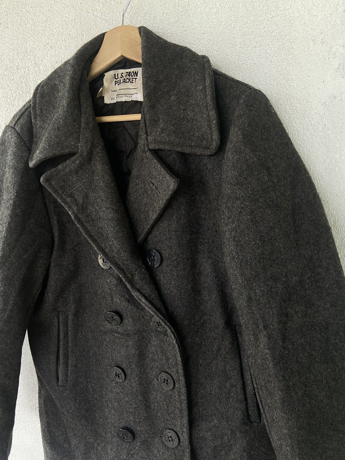 Vintage U.S. 740N By Schott NYC Wool Pea Jacket Made in USA