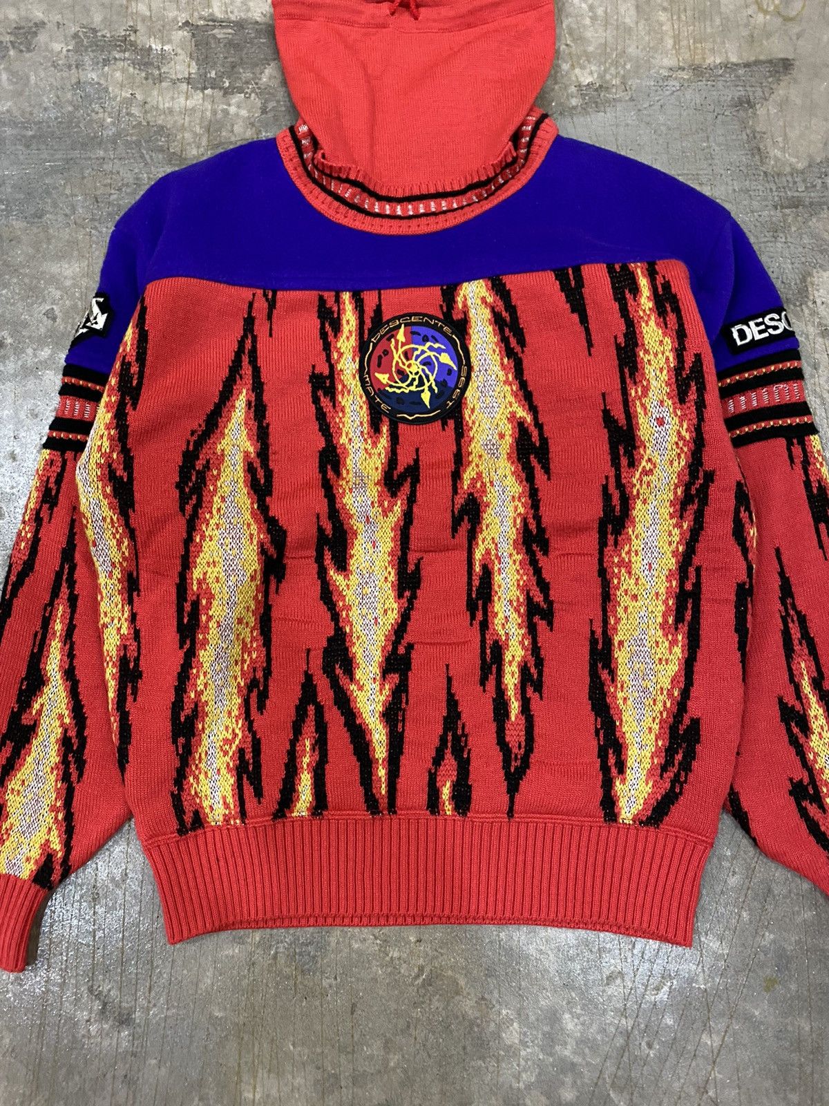 Japanese Brand AW1996 Descente Fire Flame Knit Size US S / EU 44-46 / 1 - 3 Thumbnail