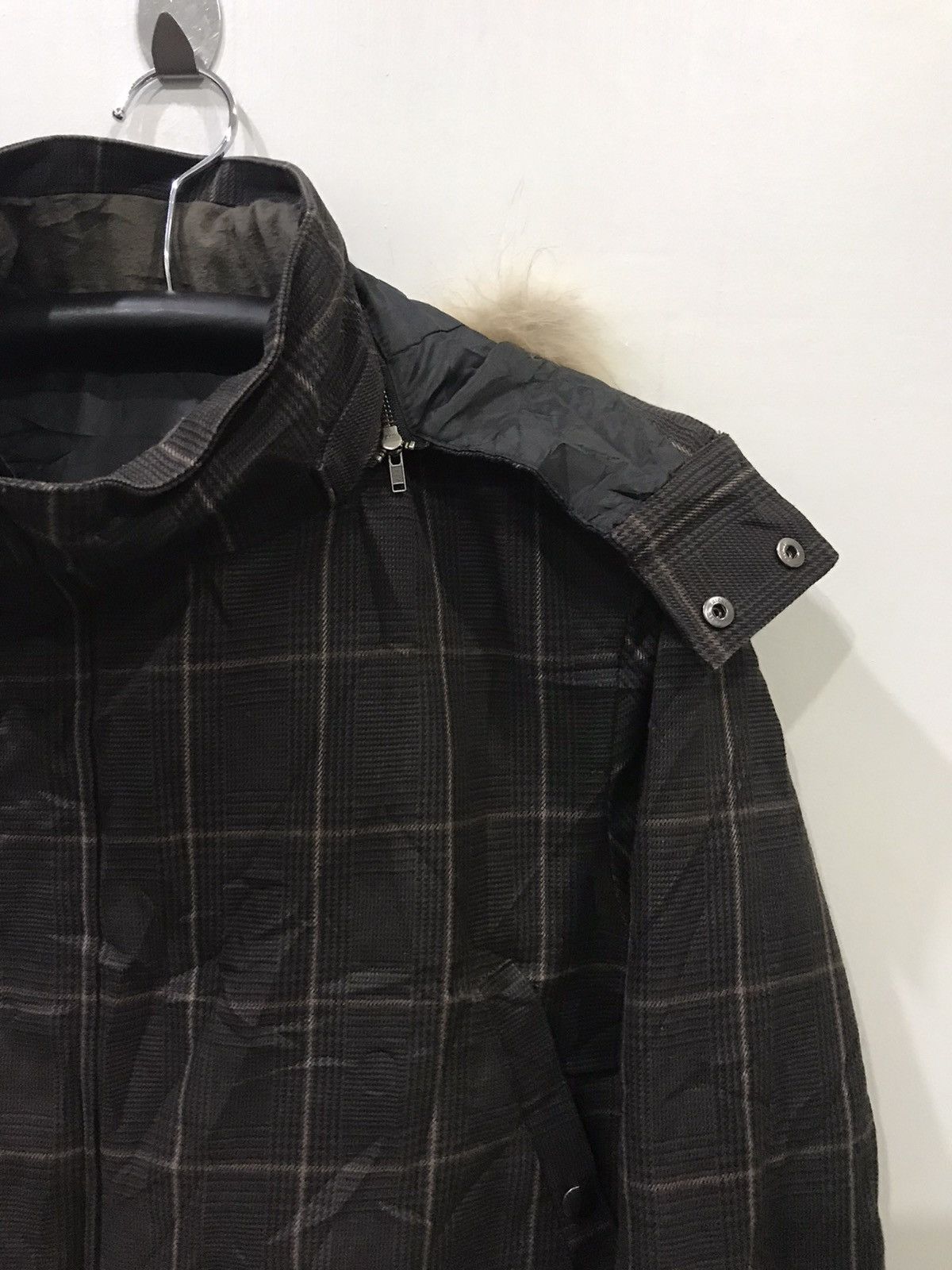 Boycott × Designer × Japanese Brand BOYCOTT Japan Plaid Multipockets Fur Hoodie Parka Size US M / EU 48-50 / 2 - 3 Thumbnail