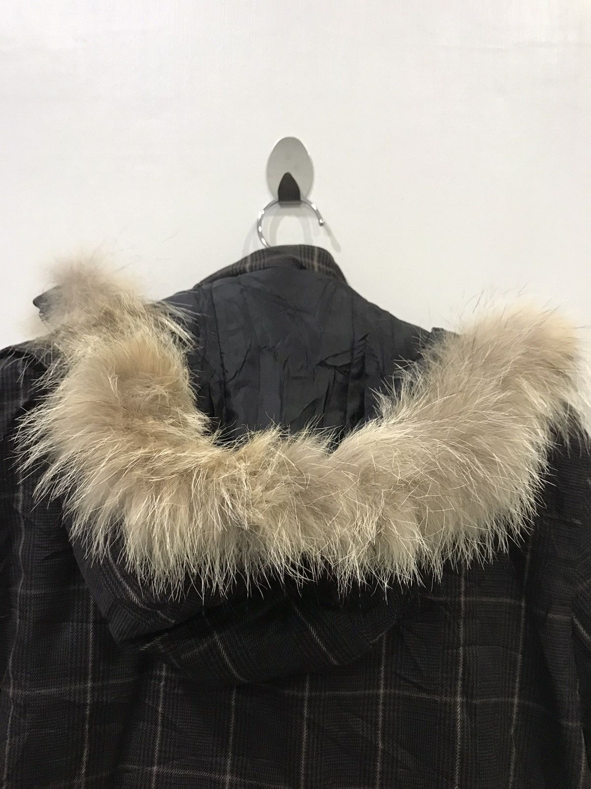 Boycott × Designer × Japanese Brand BOYCOTT Japan Plaid Multipockets Fur Hoodie Parka Size US M / EU 48-50 / 2 - 9 Thumbnail