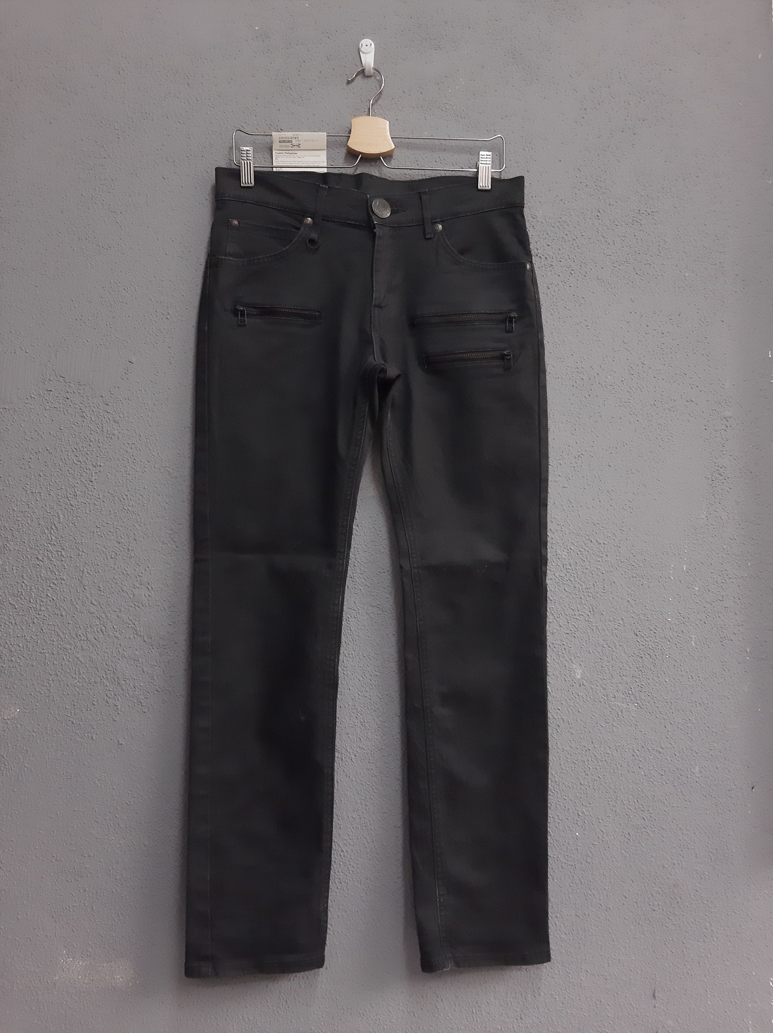 image of Biker Denim x Lee Riders Wax Black Bondage Distressed Denim, Men's (Size 30)