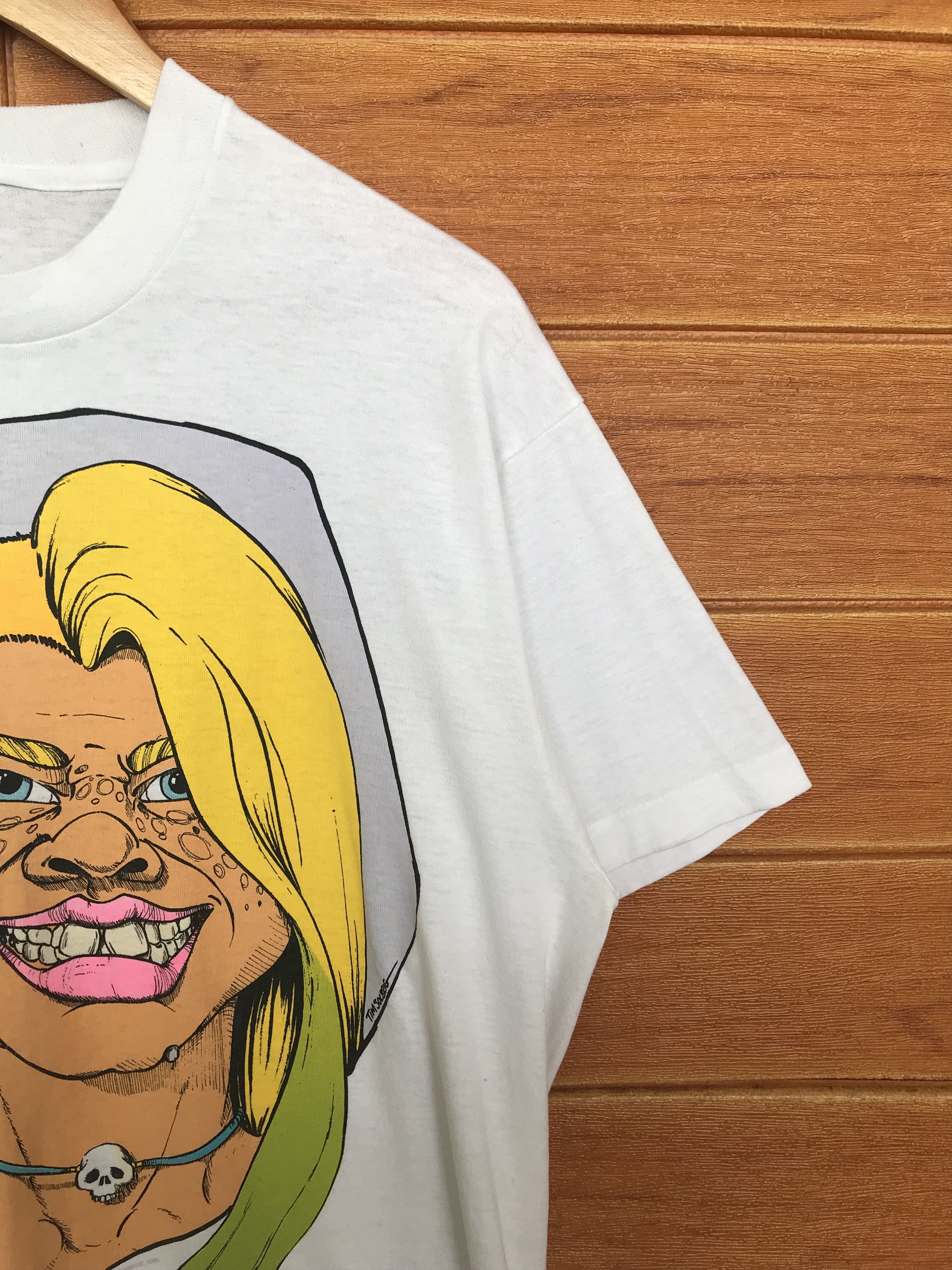Vintage Vintage 90s TIM SOLBRIG 'Babe Alert' Graphic Art T-Shirt Size US L / EU 52-54 / 3 - 5 Thumbnail