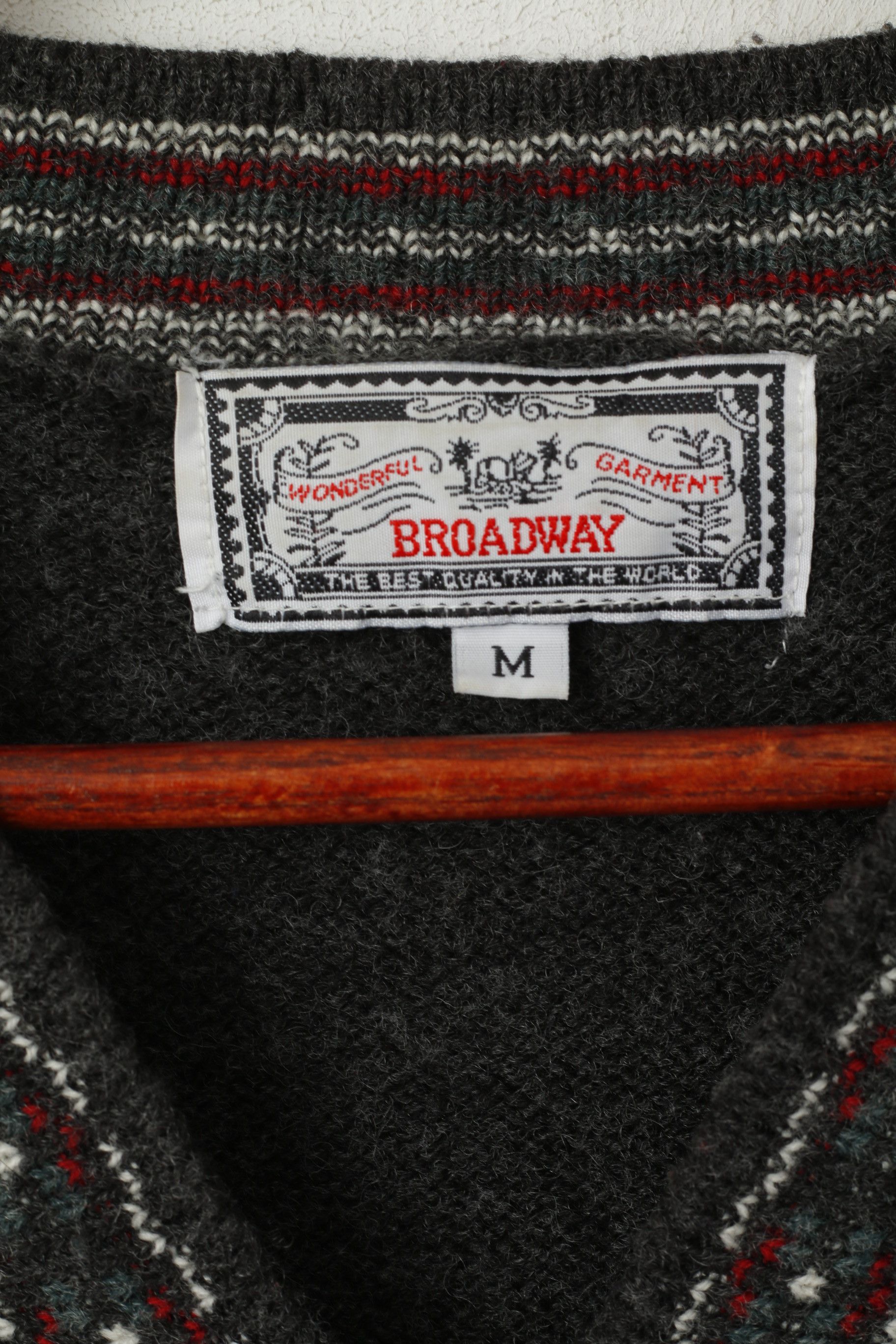 Vintage Broadway Men M Jumper Gray Wool Nordic Design 3957 Size US M / EU 48-50 / 2 - 5 Thumbnail