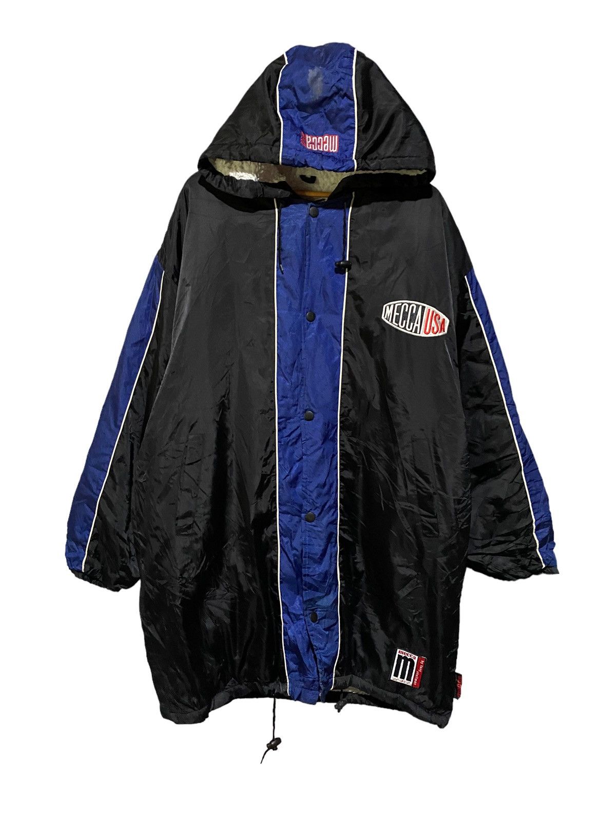 Mecca × Vintage Mecca USA Vintage 90s Oversized Hooded Windbreaker Jacket Size US L / EU 52-54 / 3 - 2 Thumbnail