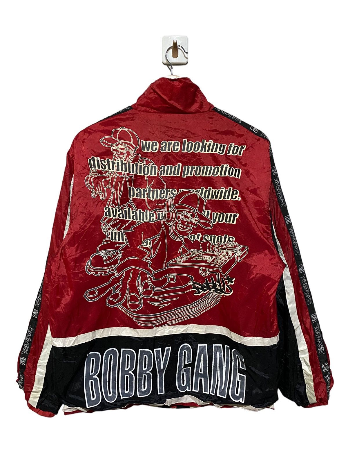 Vintage Vintage Bobby Gang Red & Black Streetwear Windbreaker Jacket Size US M / EU 48-50 / 2 - 2 Thumbnail