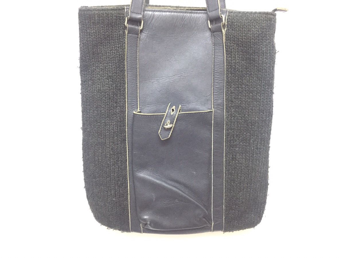 Jean Paul Gaultier VINTAGE JEAN PAUL GAULTIER LEATHER KNIT TOTE BAG Size ONE SIZE - 3 Thumbnail