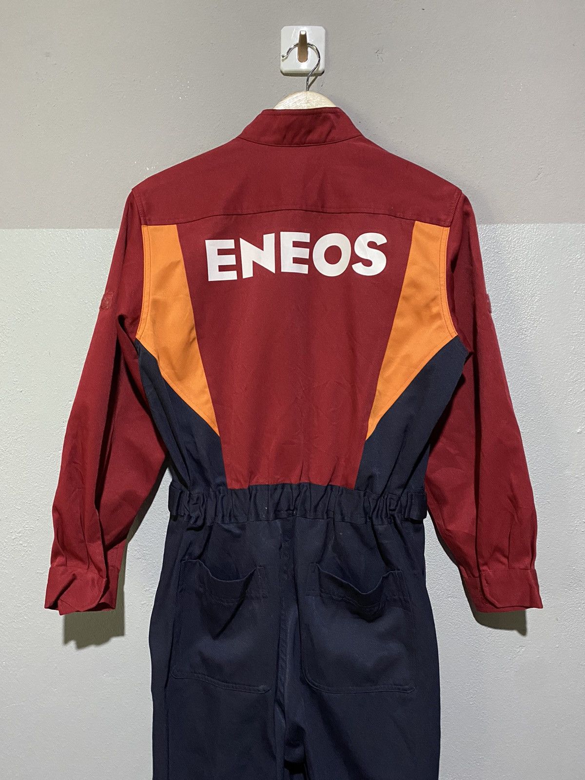 Japanese Brand Vintage ENEOS Workwear Coveralls Red & Navy Utility Jumpsuit Size US 32 / EU 48 - 4 Thumbnail