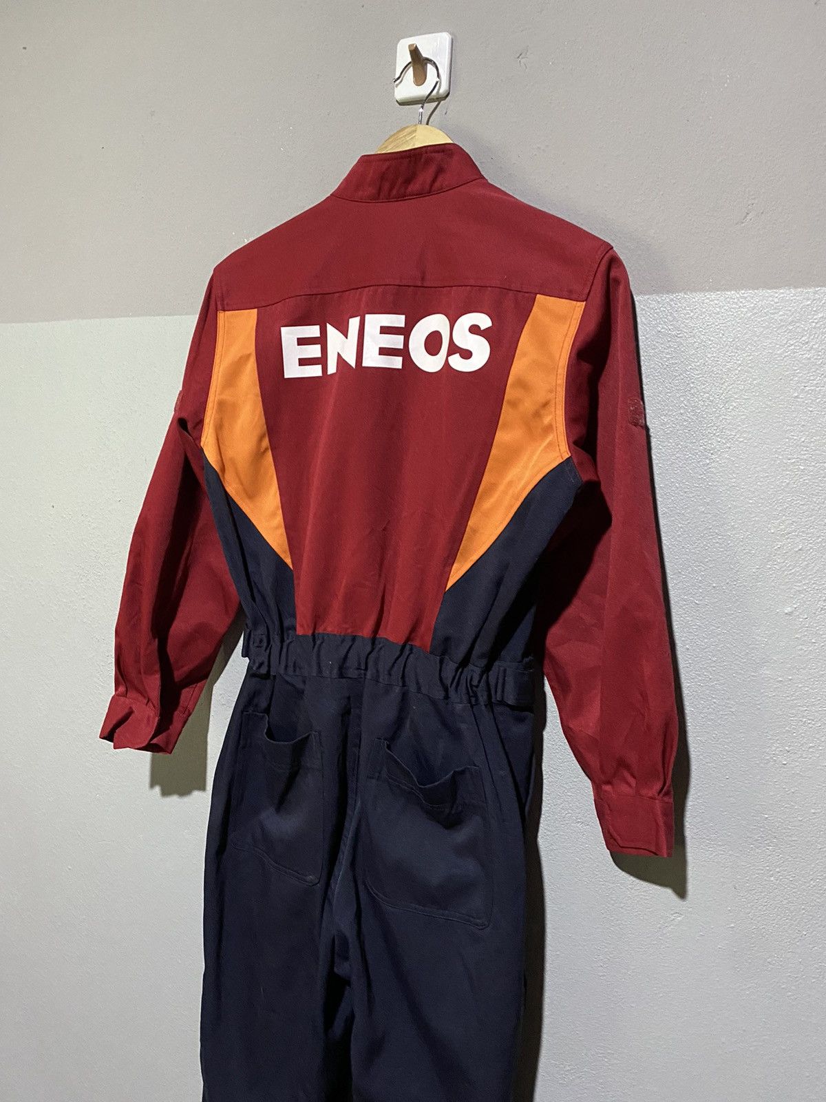 Japanese Brand Vintage ENEOS Workwear Coveralls Red & Navy Utility Jumpsuit Size US 32 / EU 48 - 6 Thumbnail