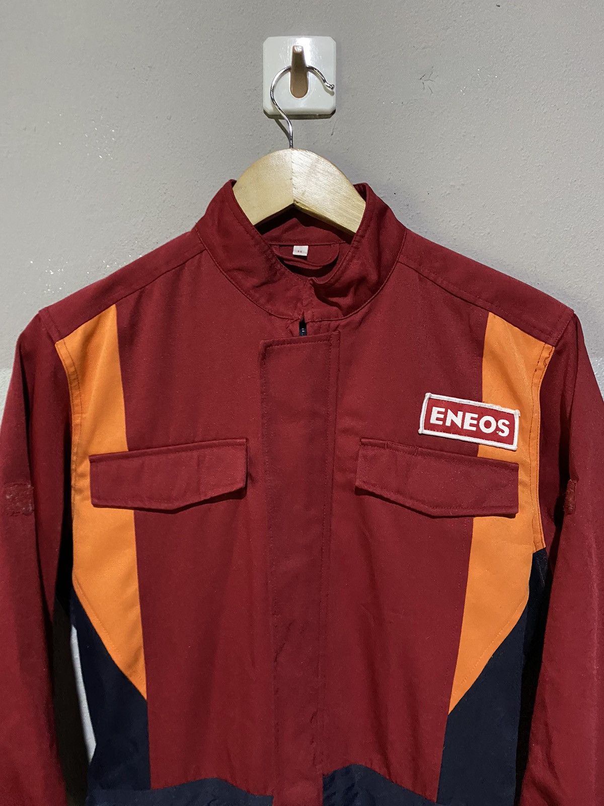 Japanese Brand Vintage ENEOS Workwear Coveralls Red & Navy Utility Jumpsuit Size US 32 / EU 48 - 8 Thumbnail
