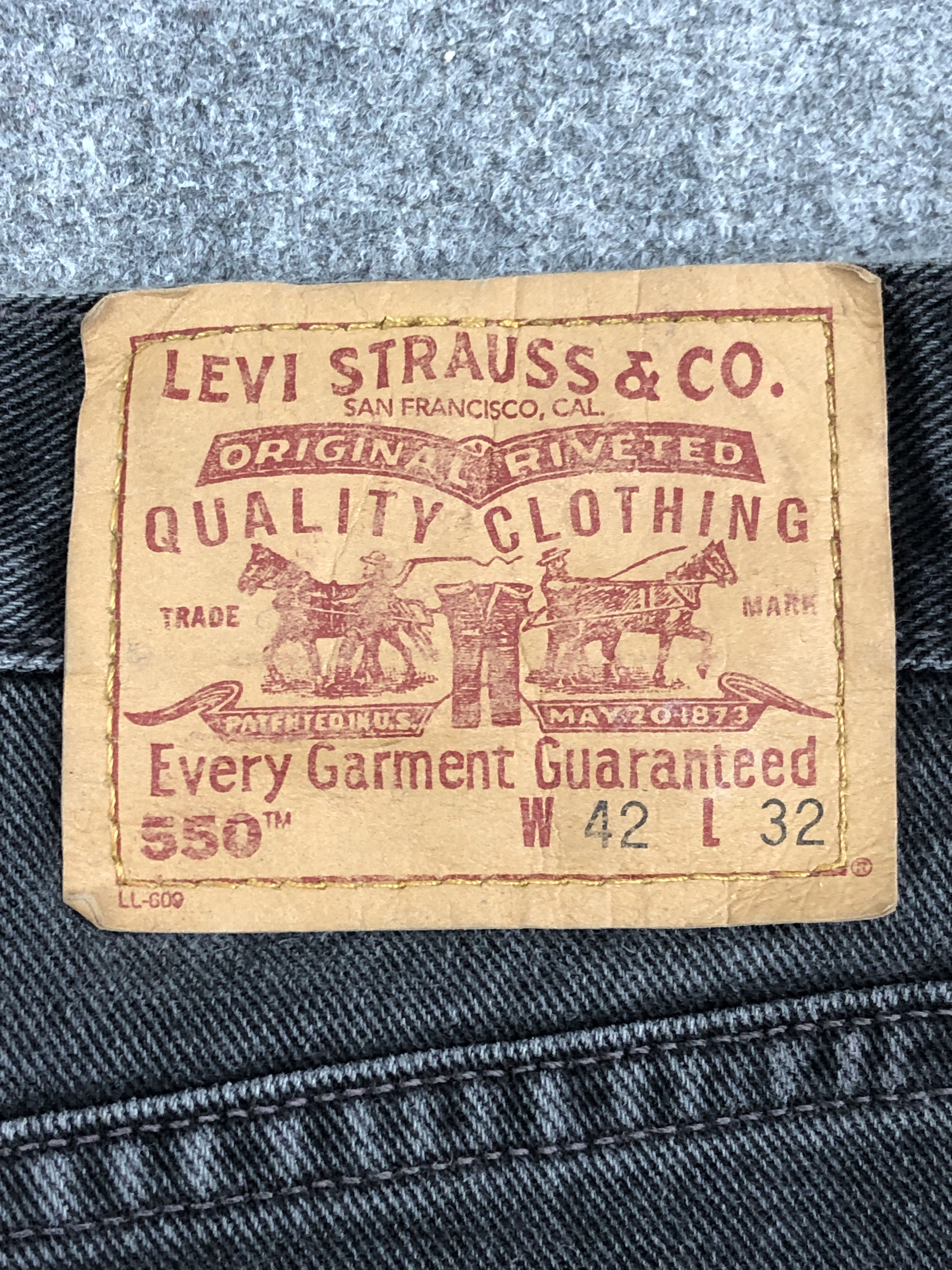 Levi's 90s Black Vintage Levis 550 Jeans DP1356 Size US 41 - 5 Thumbnail