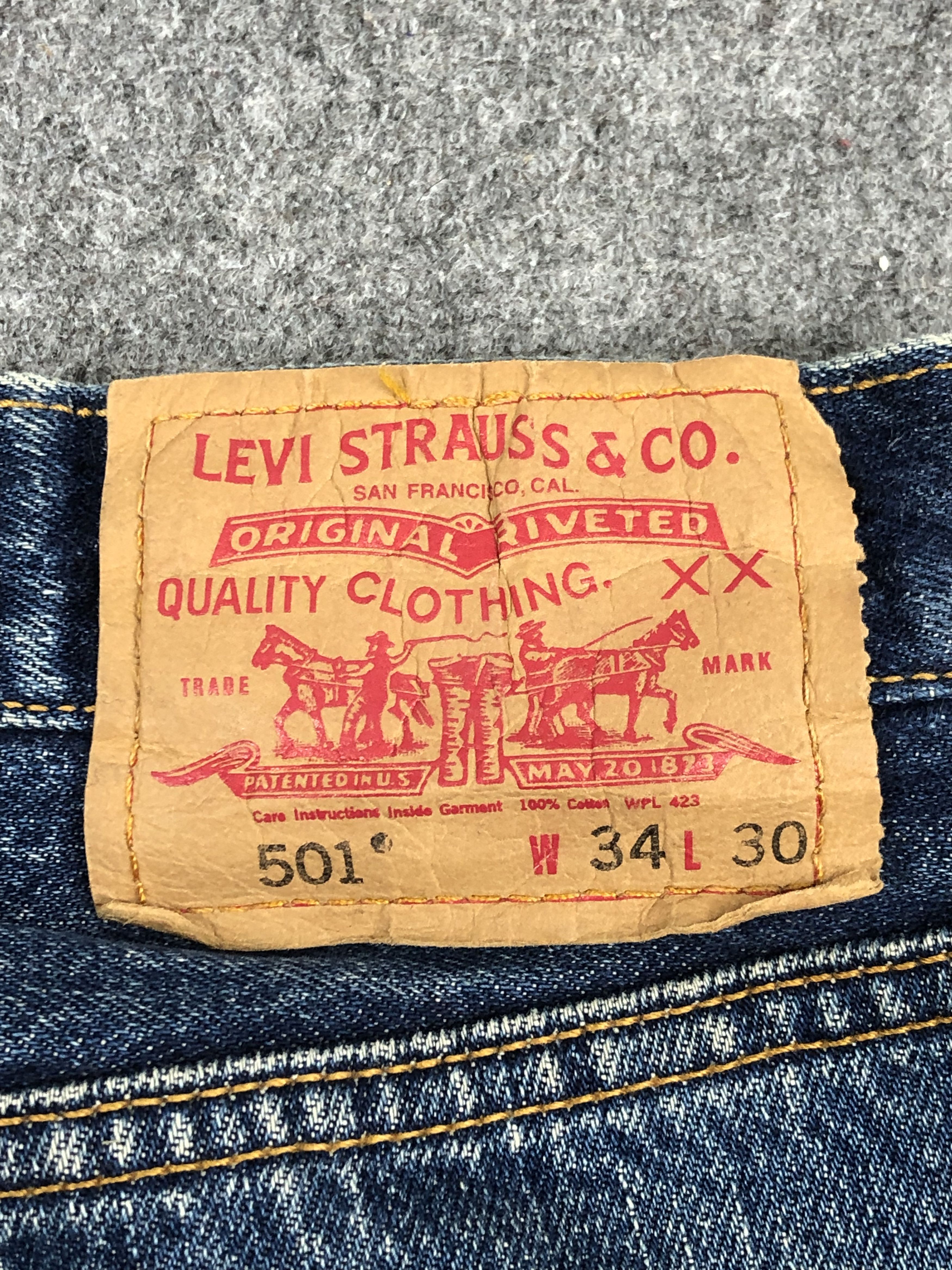Levi's Vintage 90s Levis 501 Blue Denim Jeans DP1340 Size US 36 / EU 52 - 5 Thumbnail
