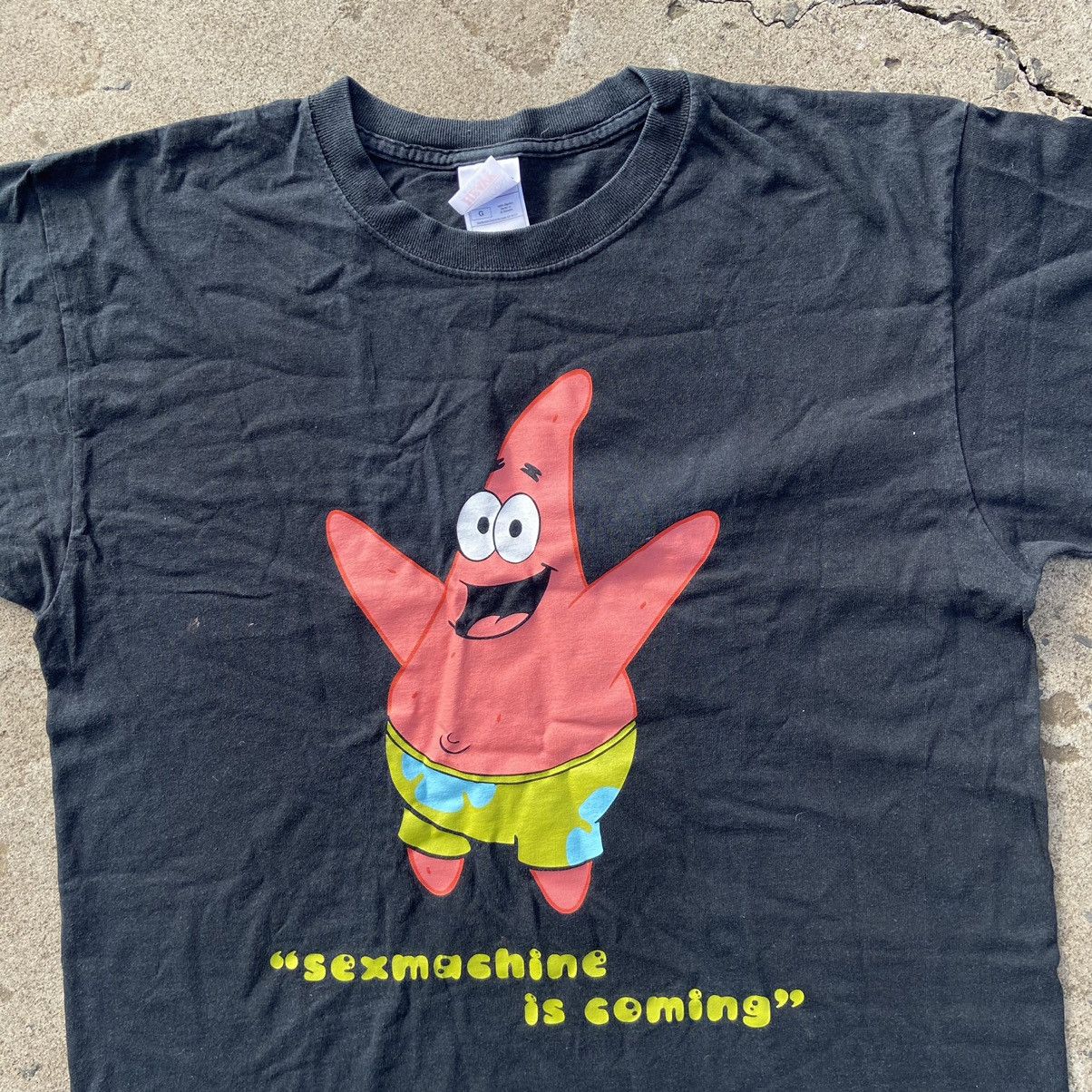 Nickelodeon 2000s SEX MACHINE PATRICK STAR VINTAGE SPONGEBOB TEE - № 552 Size US L / EU 52-54 / 3 - 4 Thumbnail