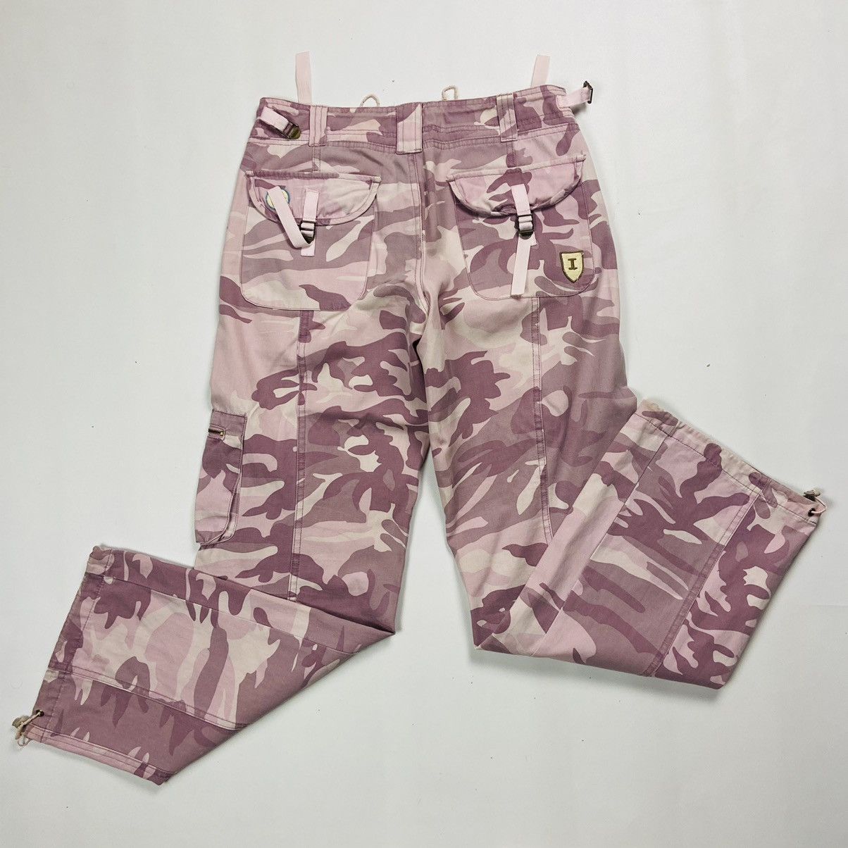 Japanese Brand MULTIPOCKET BONDAGE CUTE BABY PINK Y2K CARGO PANTS - № 3088 Size US 30 / EU 46 - 3 Thumbnail