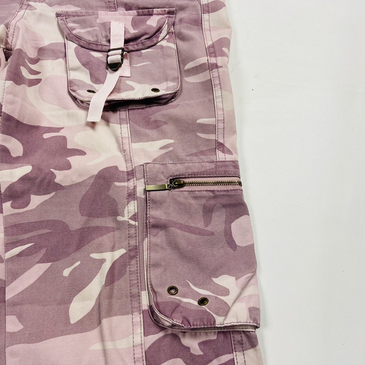 Japanese Brand MULTIPOCKET BONDAGE CUTE BABY PINK Y2K CARGO PANTS - № 3088 Size US 30 / EU 46 - 7 Thumbnail