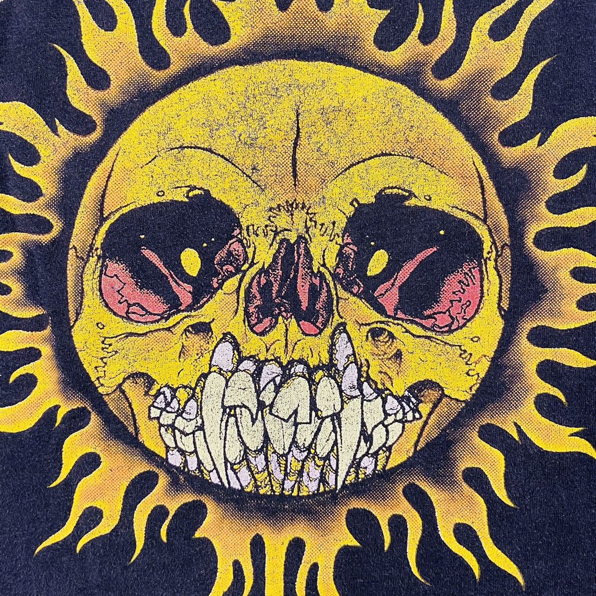 Band Tees 2000s DISTRESSED METALLICA FLAMED SKULL SUNFADED TEE - № 308 Size US M / EU 48-50 / 2 - 5 Thumbnail