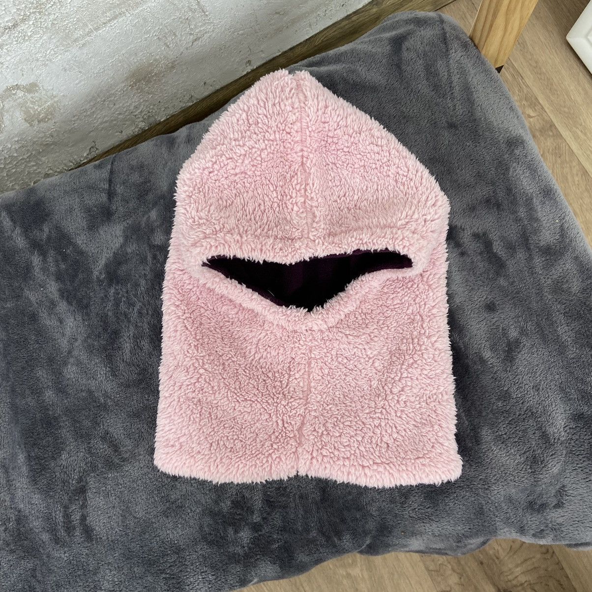 Vintage Y2K CUTE FLEECE PINK TEDDY REVERSIBLE BALACLAVA MASK № 4079 Size ONE SIZE - 5 Thumbnail