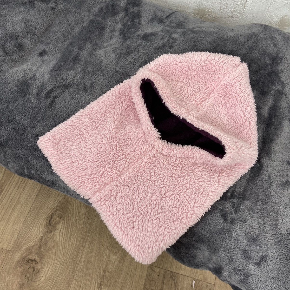 Vintage Y2K CUTE FLEECE PINK TEDDY REVERSIBLE BALACLAVA MASK № 4079 Size ONE SIZE - 4 Thumbnail