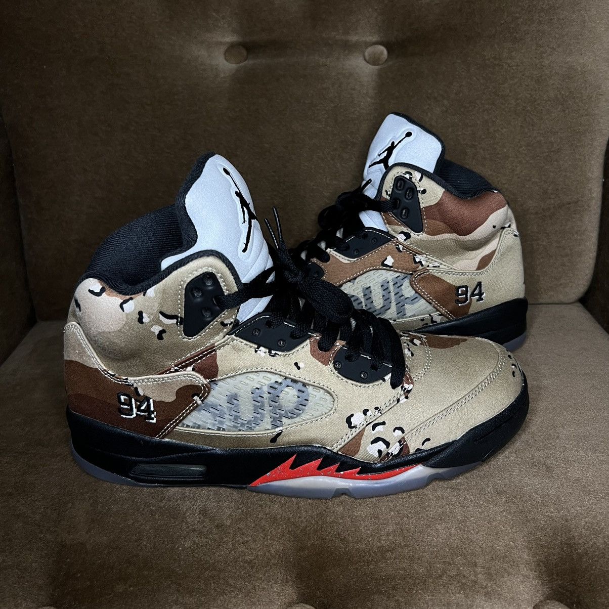 camo jordan 5 supreme
