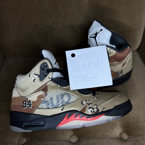camo jordan 5 supreme