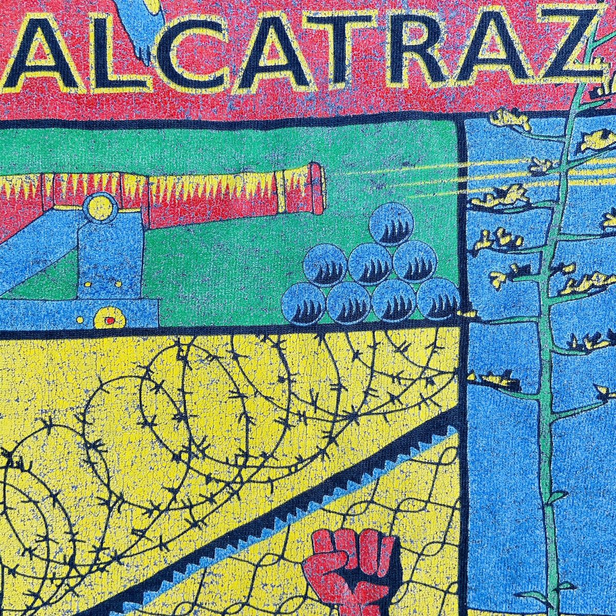 Vintage 1990 ALCATRAZ ISLAND VINTAGE SUNFADED DISTRESSED TEE - № 363 Size US XXL / EU 58 / 5 - 6 Thumbnail