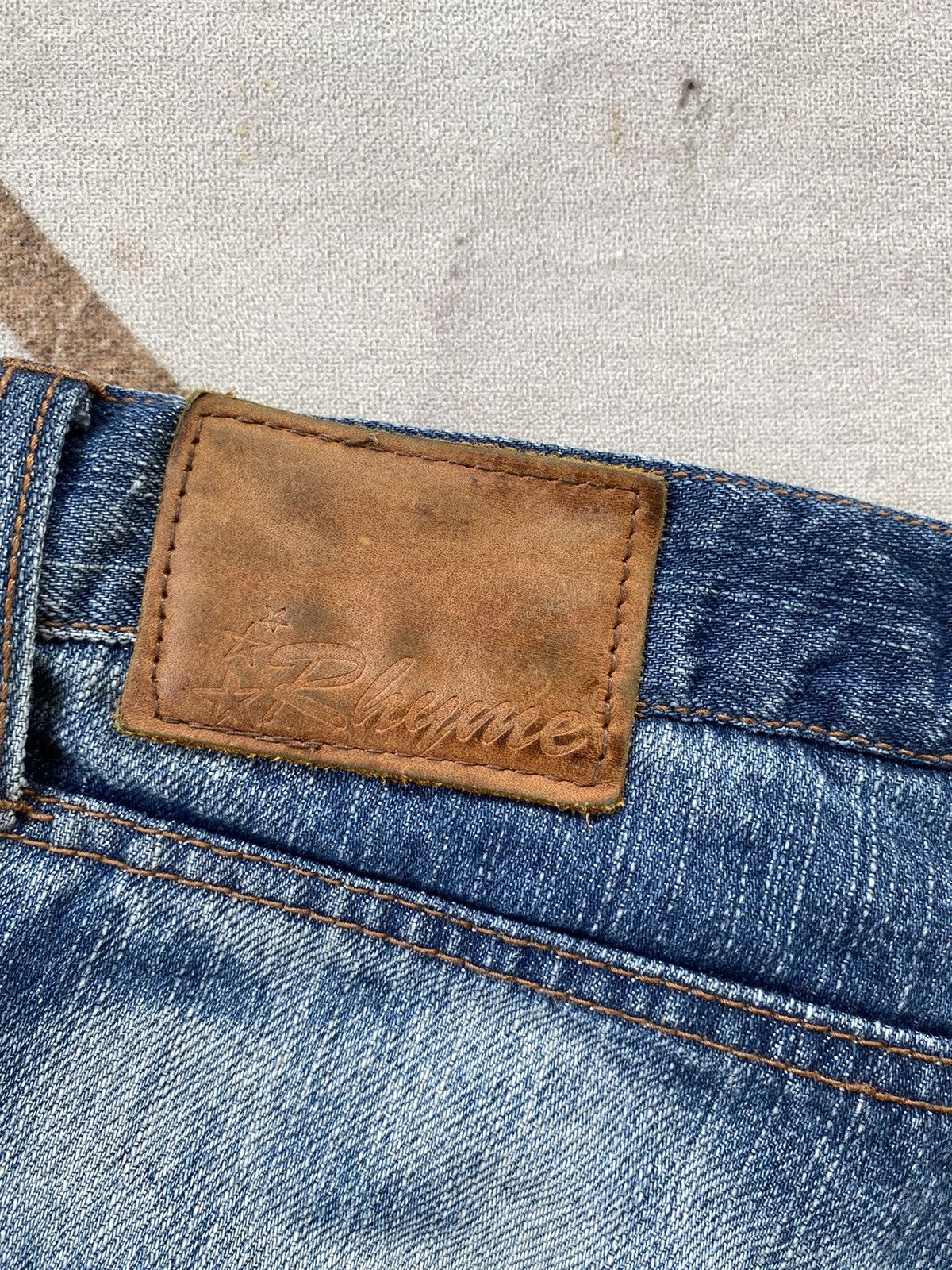 Japanese Brand 🔥BINDING NOW❗️Rhyme Jeans Whiskered Denim Size US 30 / EU 46 - 18 Thumbnail