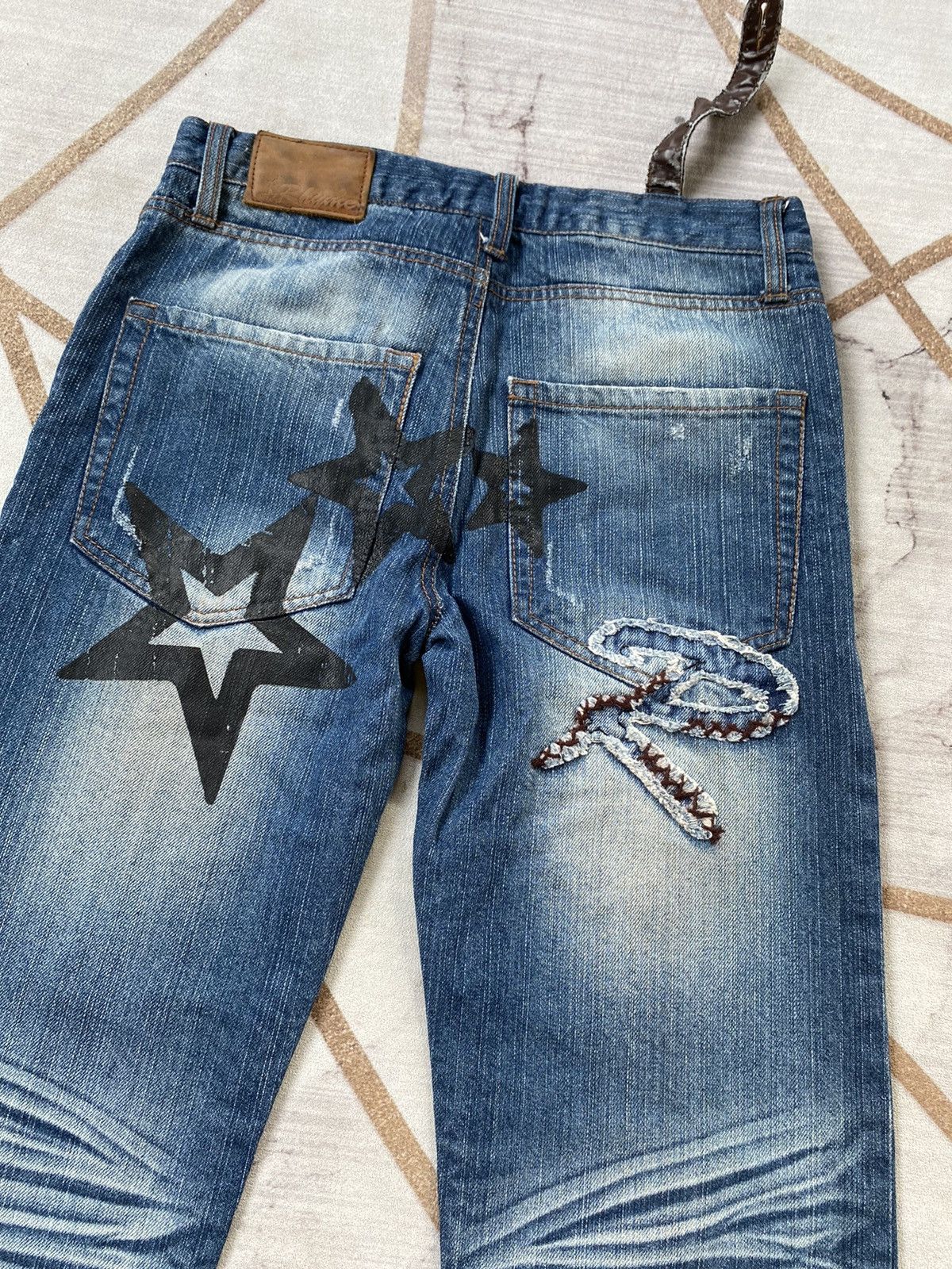 Japanese Brand 🔥BINDING NOW❗️Rhyme Jeans Whiskered Denim Size US 30 / EU 46 - 23 Thumbnail