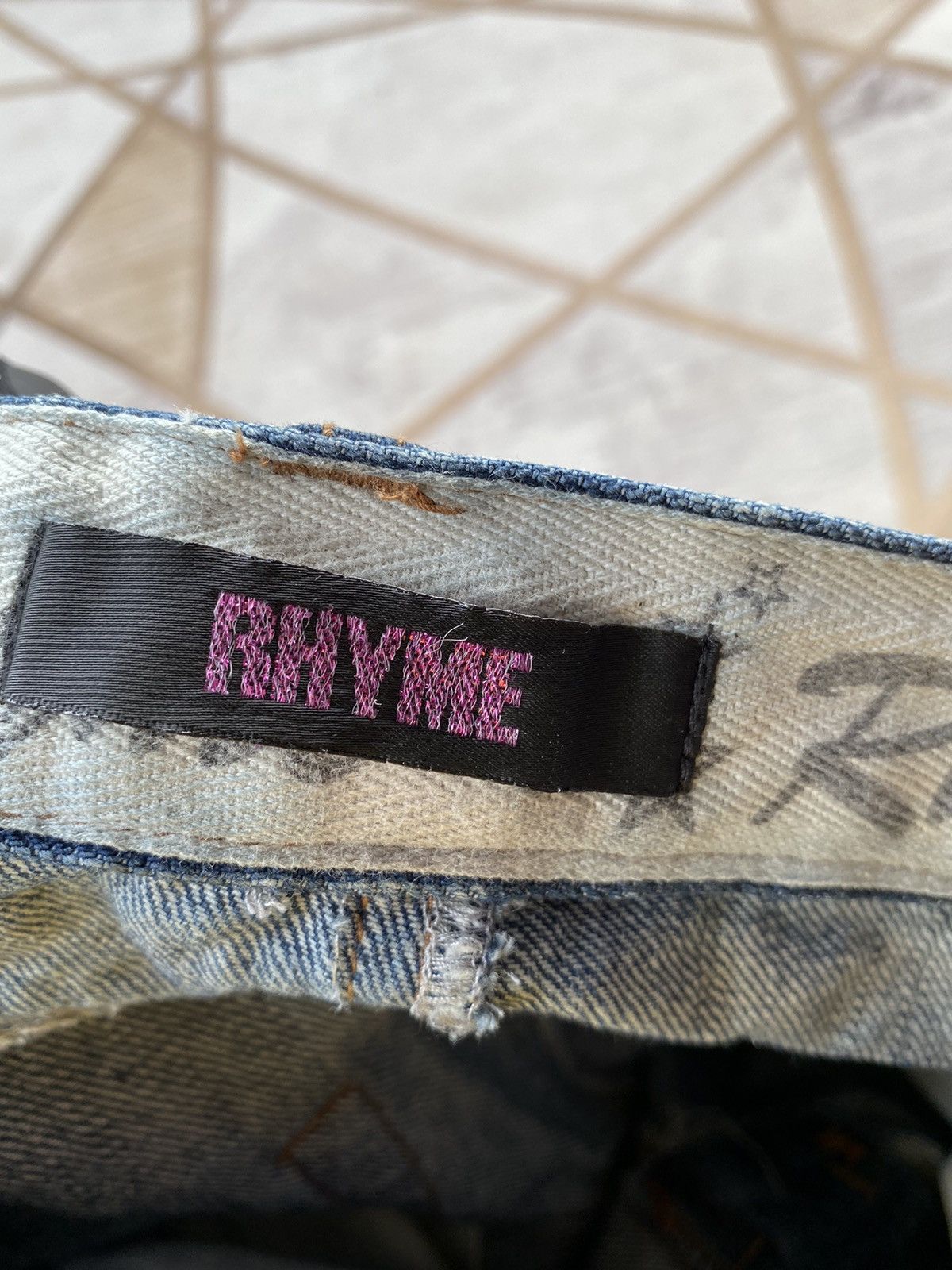 Japanese Brand 🔥BINDING NOW❗️Rhyme Jeans Whiskered Denim Size US 30 / EU 46 - 17 Thumbnail