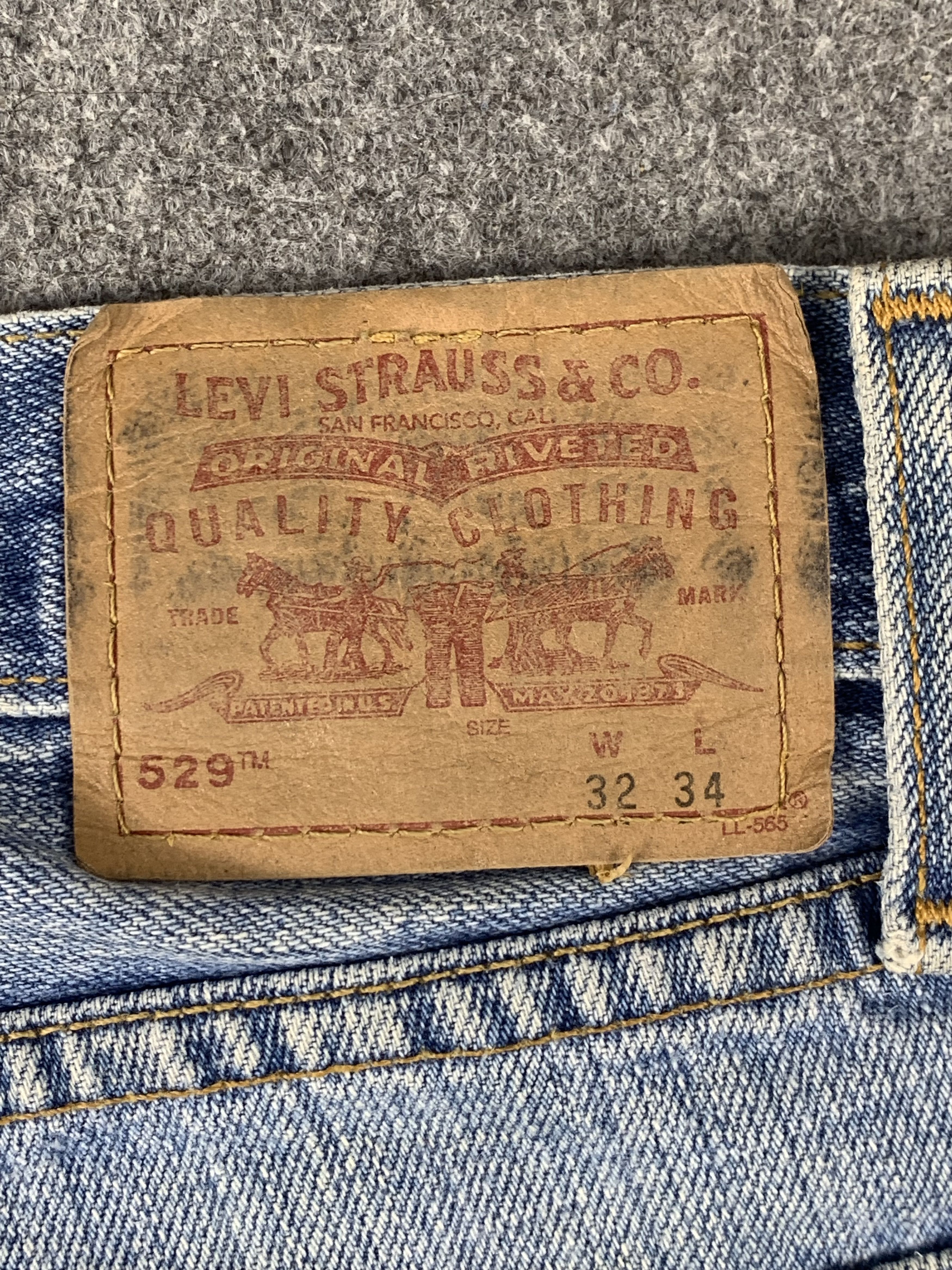 Levi's × Vintage Vintage 90s Levis 529 Faded Blue Jeans DP2012 Size US 33 - 5 Thumbnail