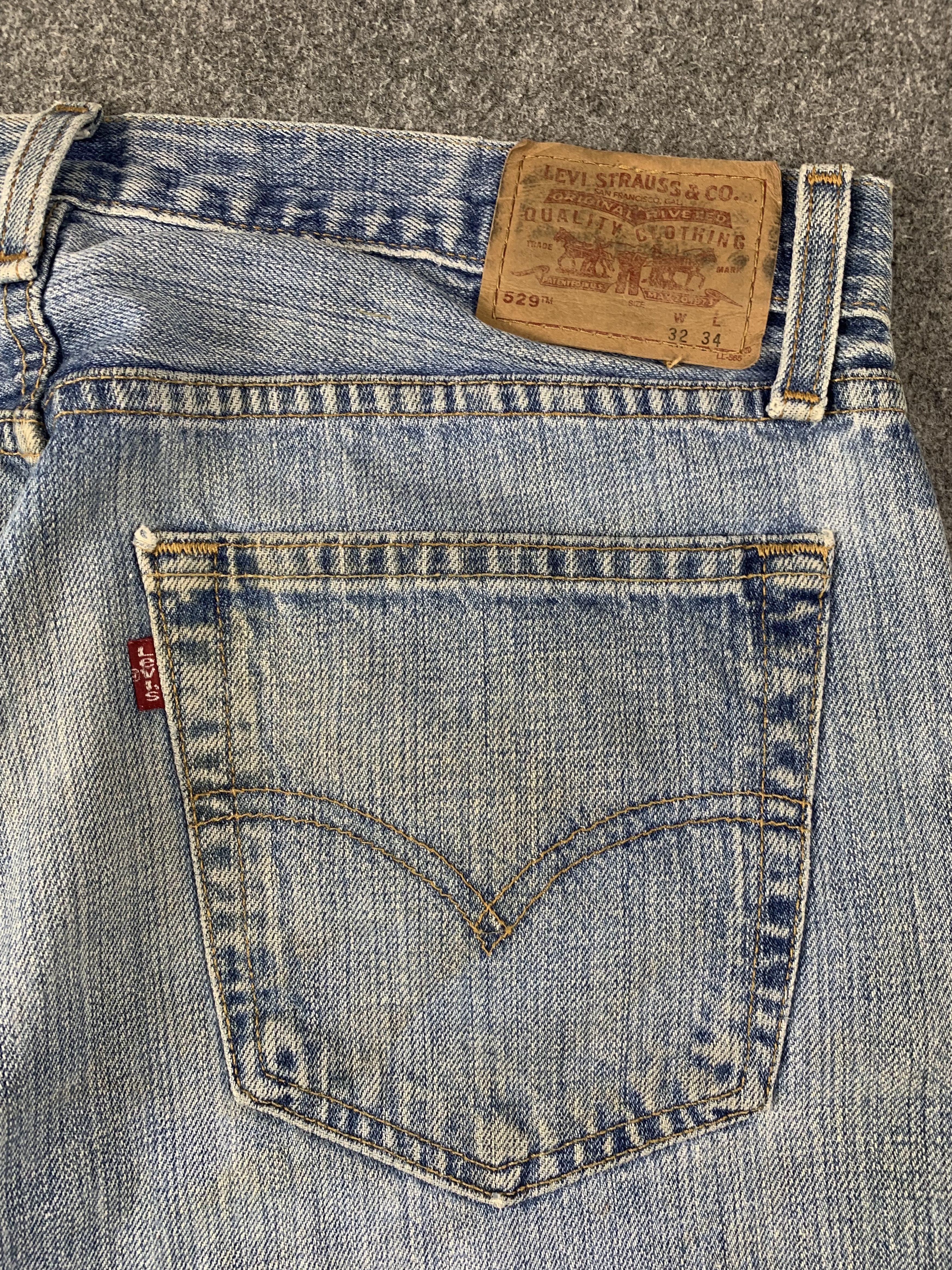 Levi's × Vintage Vintage 90s Levis 529 Faded Blue Jeans DP2012 Size US 33 - 18 Thumbnail