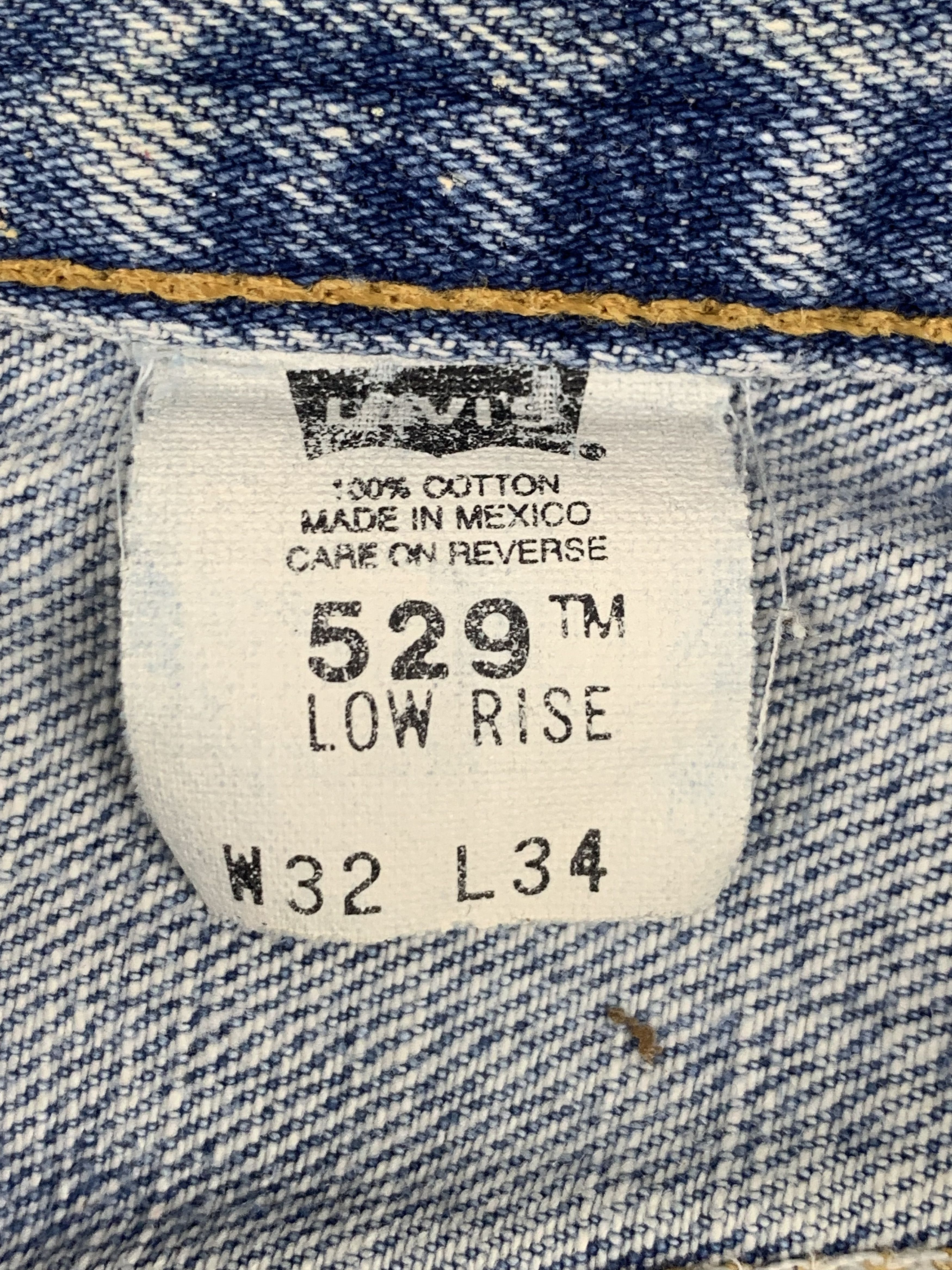 Levi's × Vintage Vintage 90s Levis 529 Faded Blue Jeans DP2012 Size US 33 - 8 Thumbnail