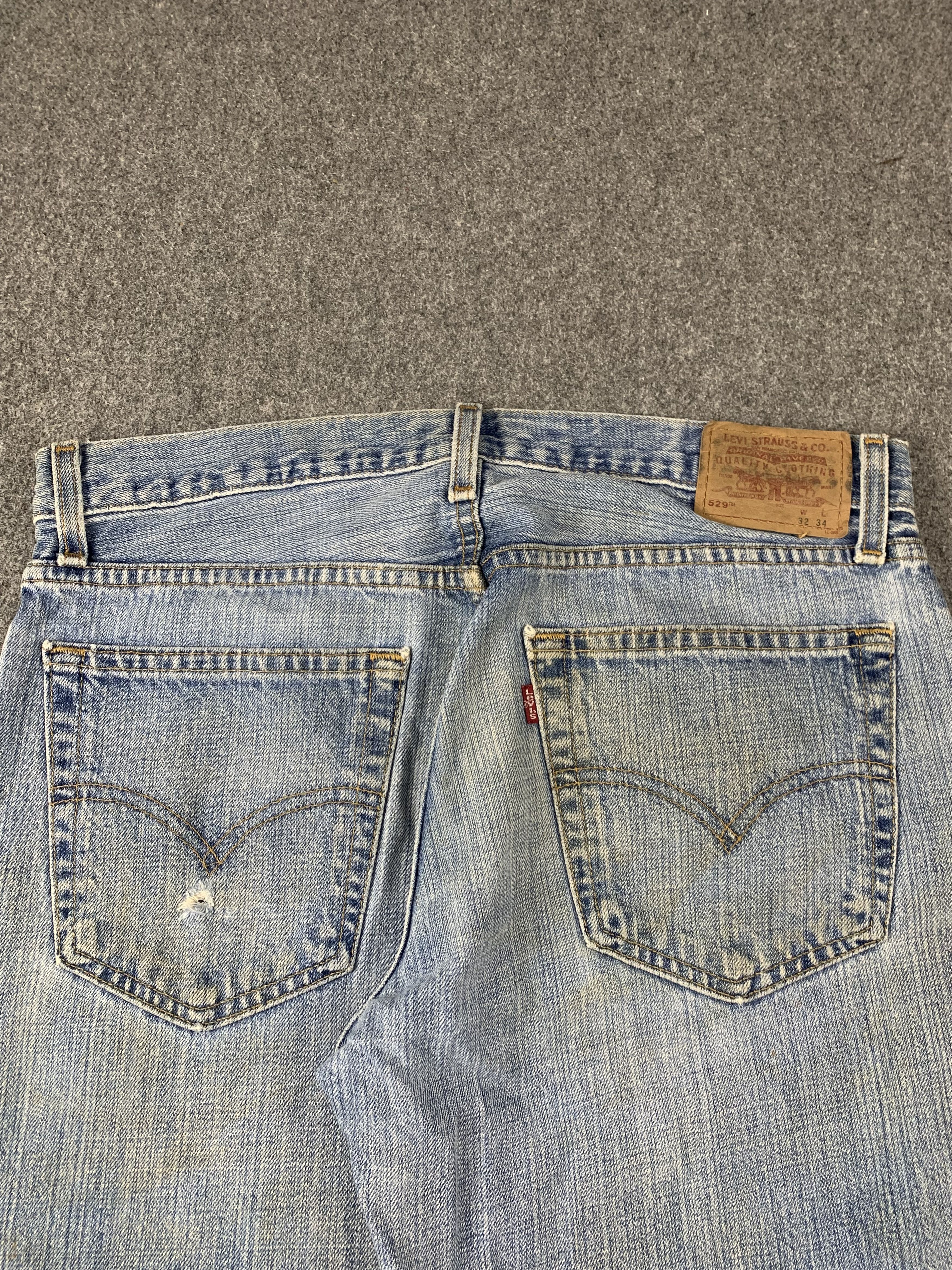Levi's × Vintage Vintage 90s Levis 529 Faded Blue Jeans DP2012 Size US 33 - 4 Thumbnail
