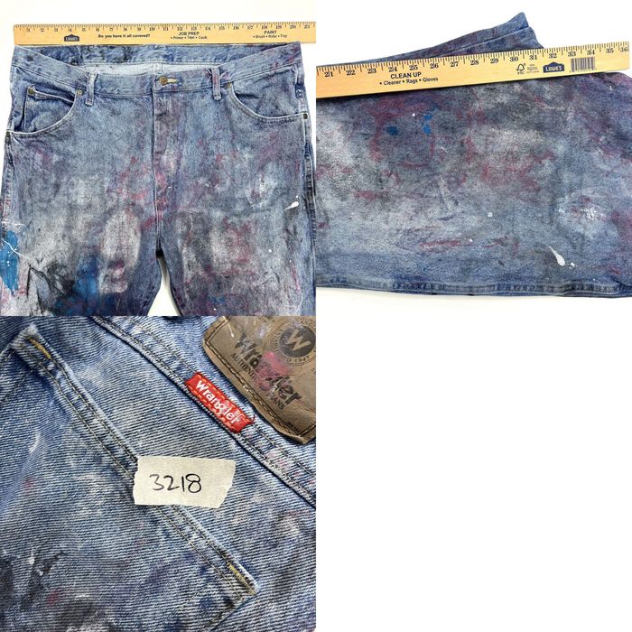Wrangler Denim Painter Pants for Men, W36 cotton blue type Vintage Second Hand main image 0