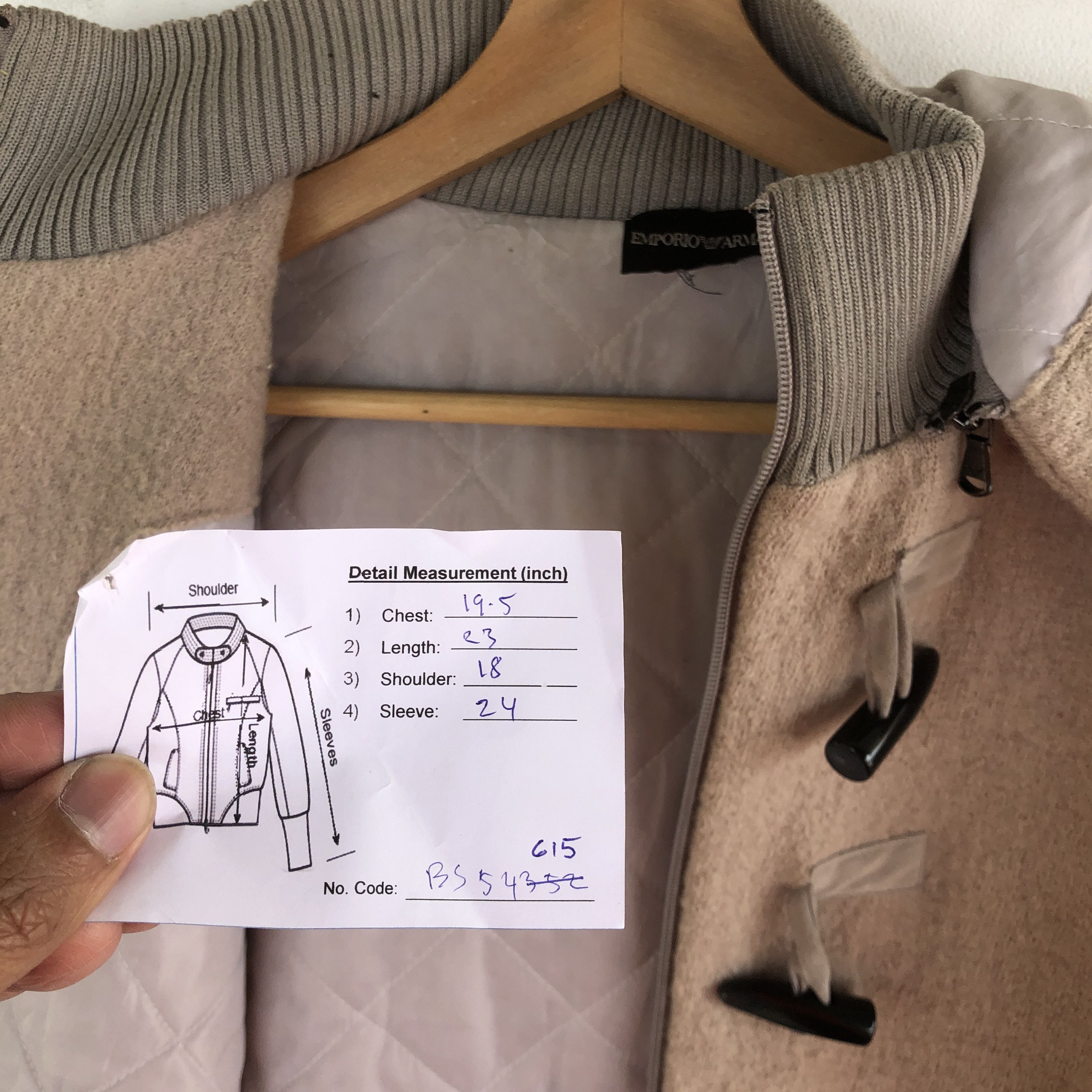 Emporio Armani × Vintage Emporio Armani Peacoat Hoodie Jackets Armani Wool Jacket Size US S / EU 44-46 / 1 - 13 Thumbnail
