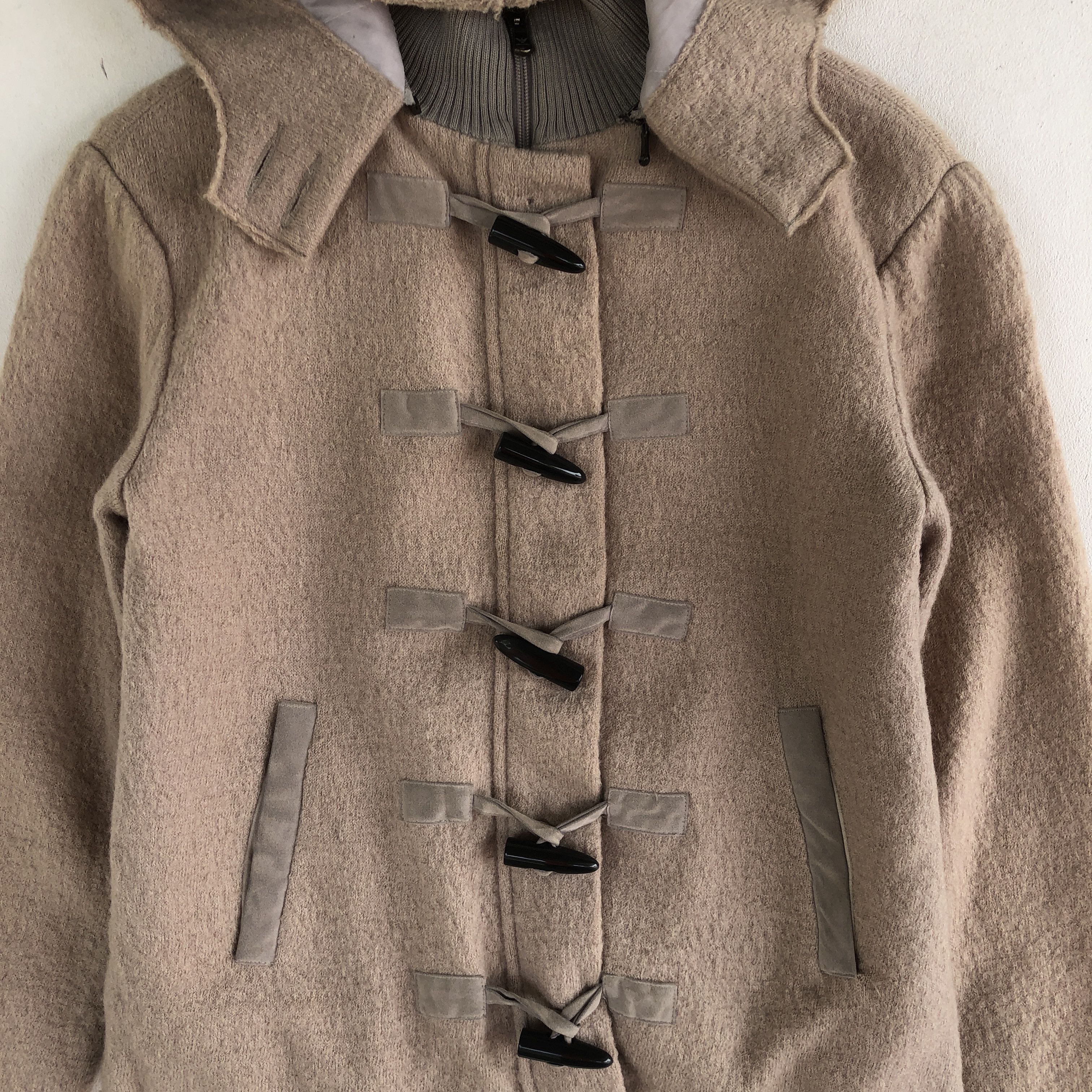 Emporio Armani × Vintage Emporio Armani Peacoat Hoodie Jackets Armani Wool Jacket Size US S / EU 44-46 / 1 - 4 Thumbnail