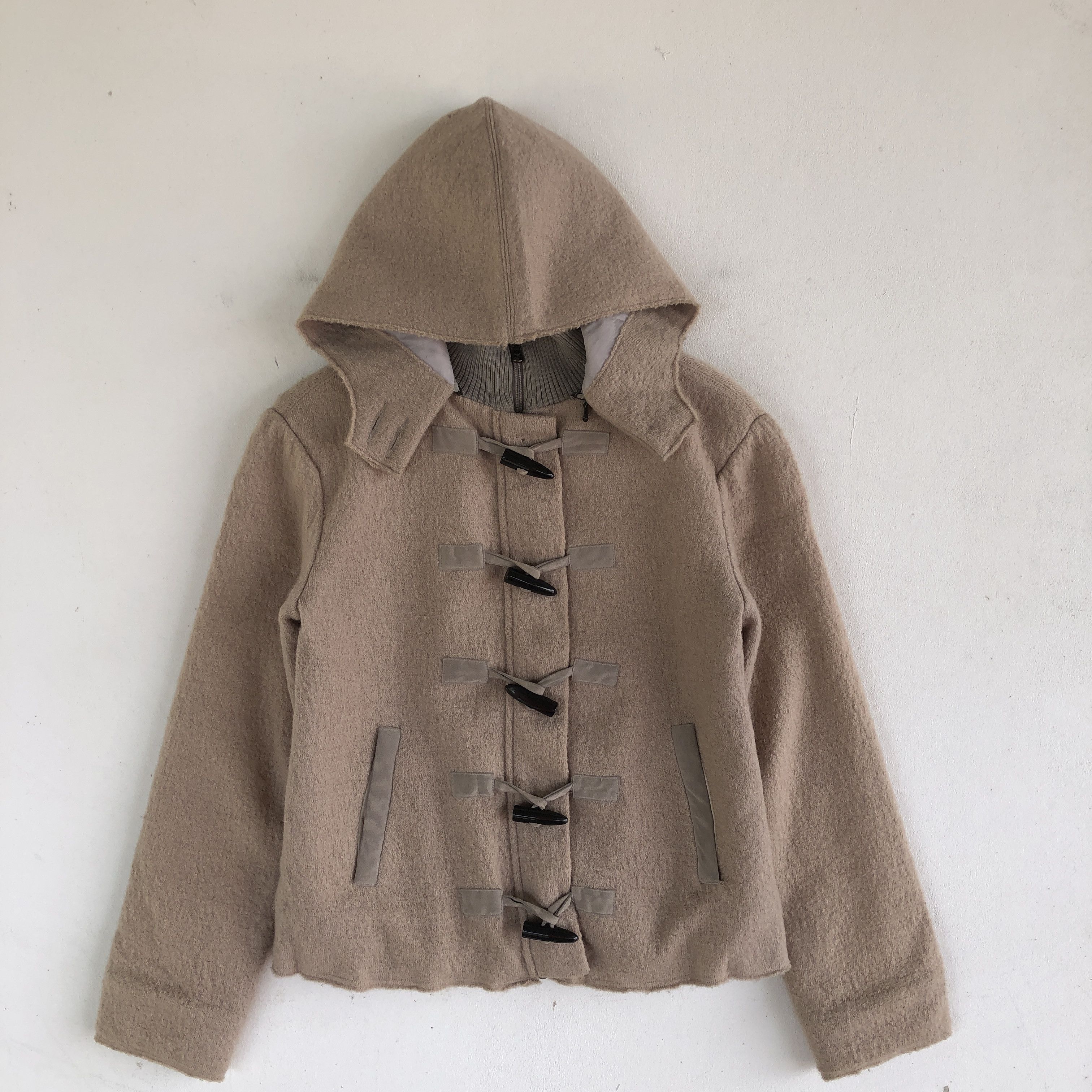 Emporio Armani × Vintage Emporio Armani Peacoat Hoodie Jackets Armani Wool Jacket Size US S / EU 44-46 / 1 - 1 Thumbnail