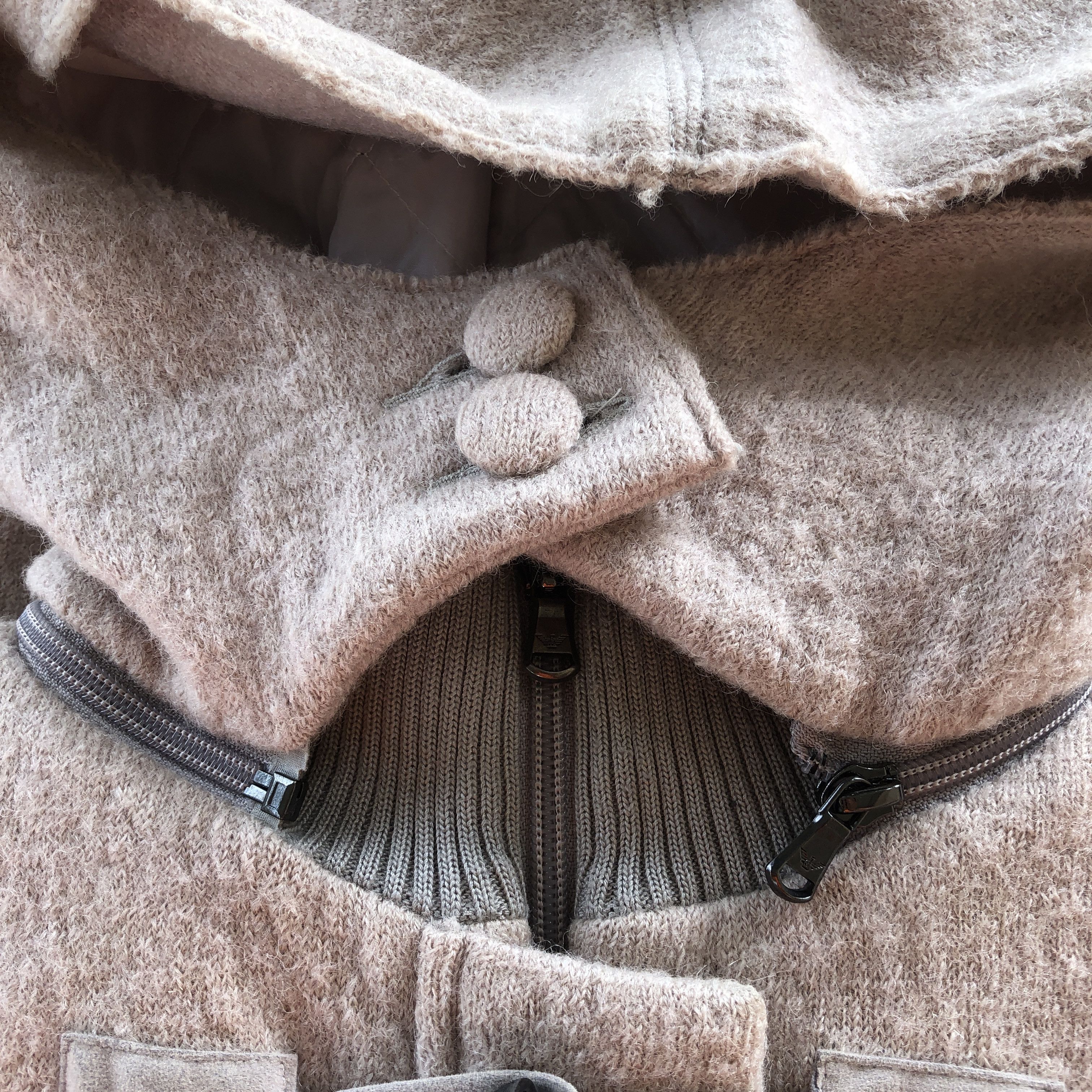 Emporio Armani × Vintage Emporio Armani Peacoat Hoodie Jackets Armani Wool Jacket Size US S / EU 44-46 / 1 - 14 Thumbnail