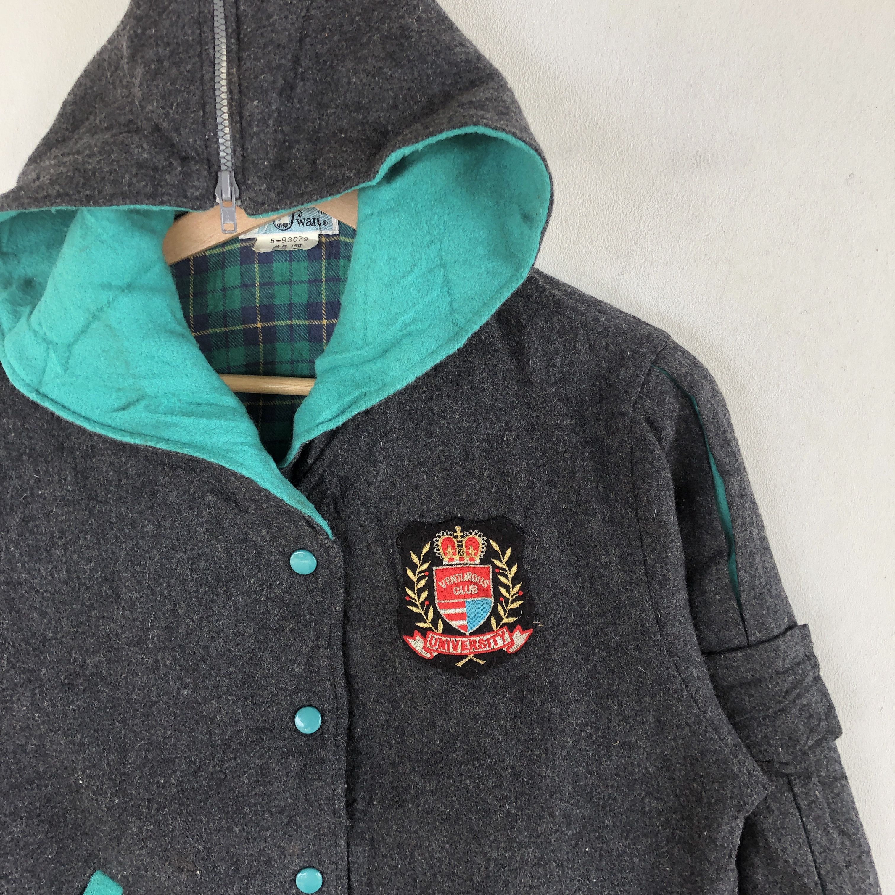 Vintage Swan Varsity Jackets Japanese Hoodie Letterman Wool Jacket Size US S / EU 44-46 / 1 - 5 Thumbnail