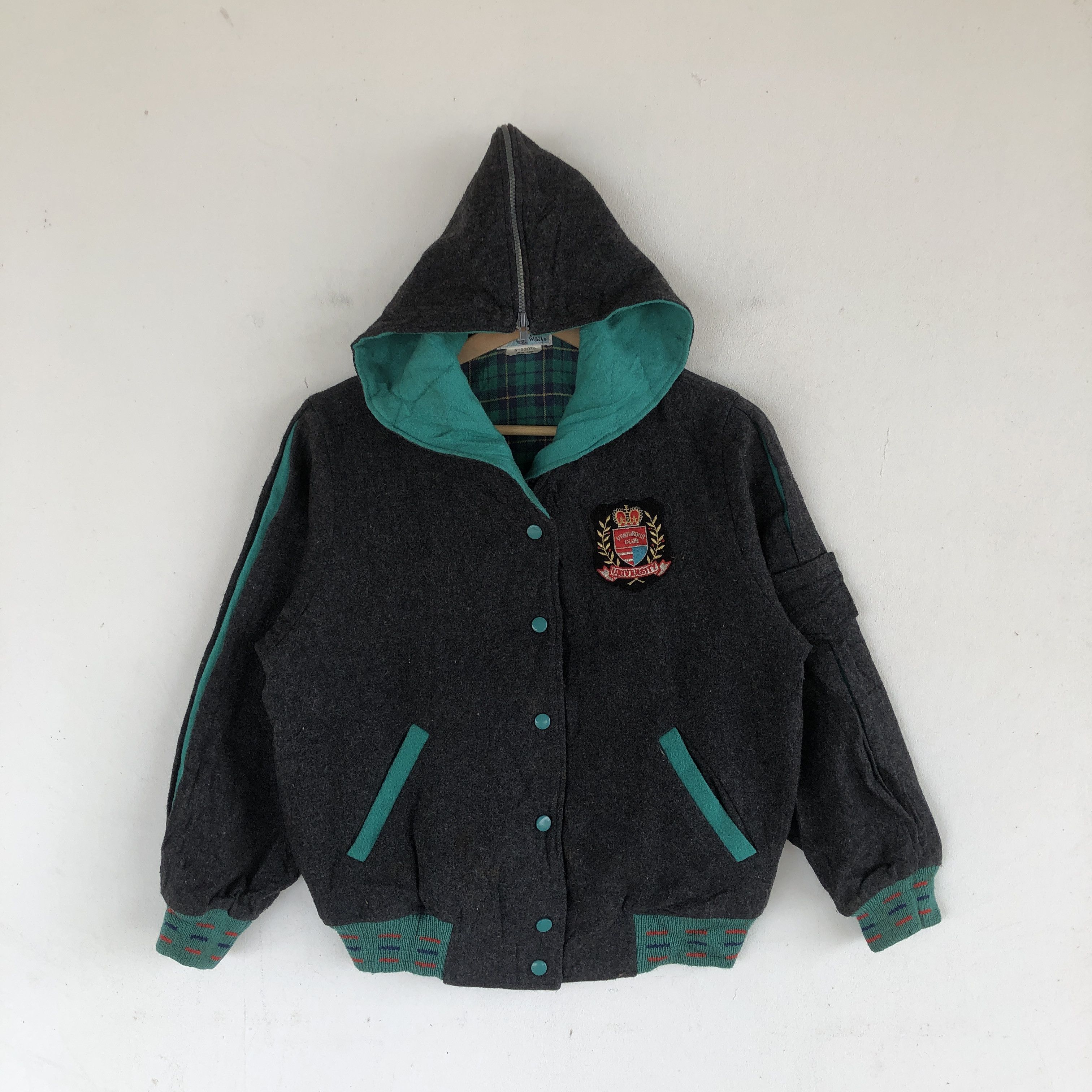 Vintage Swan Varsity Jackets Japanese Hoodie Letterman Wool Jacket Size US S / EU 44-46 / 1 - 1 Thumbnail