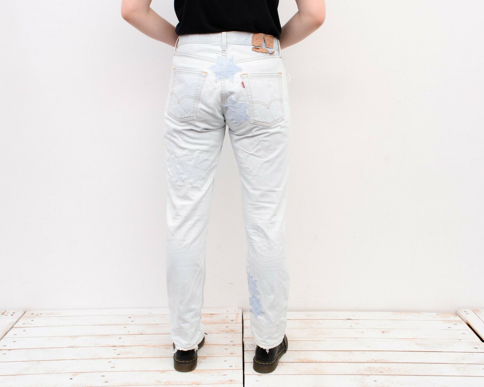 Levi's Denim Distressed Patched Jeans Trousers Pants Blue W33 L32 Size 33" - 5 Thumbnail
