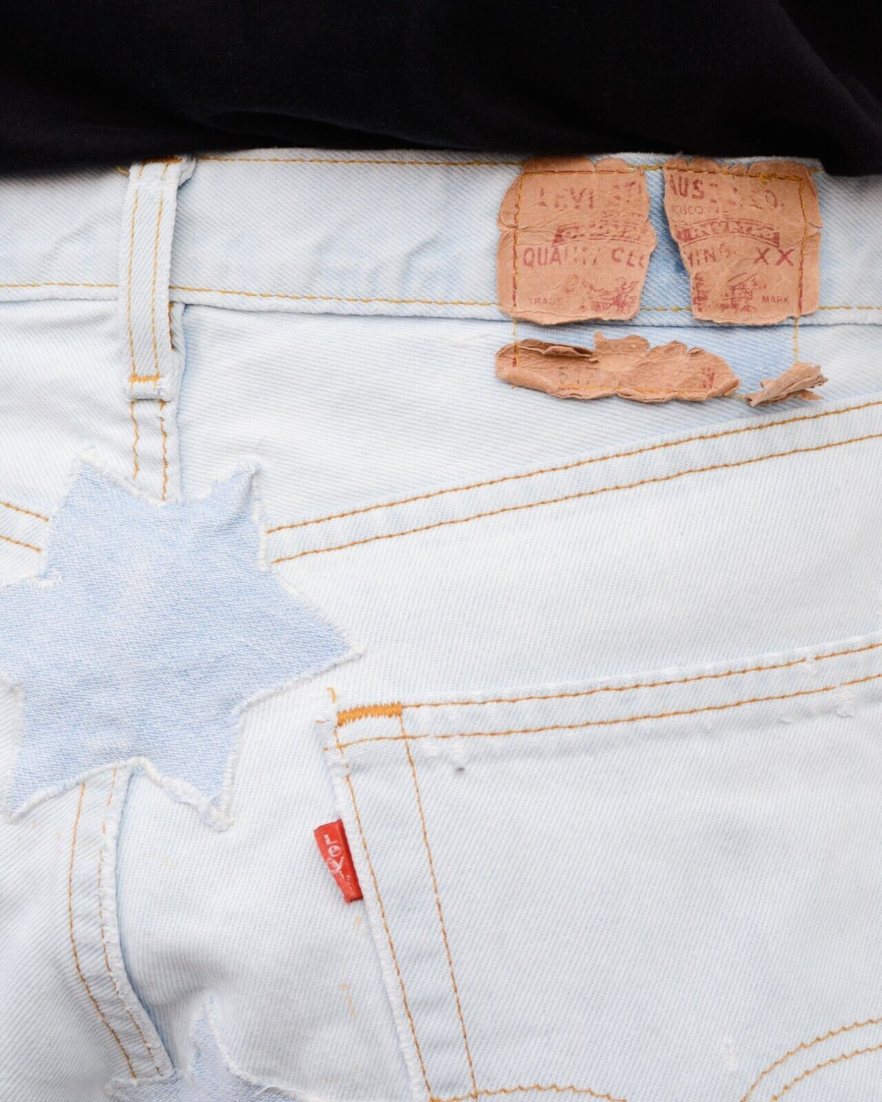 Levi's Denim Distressed Patched Jeans Trousers Pants Blue W33 L32 Size 33" - 7 Thumbnail