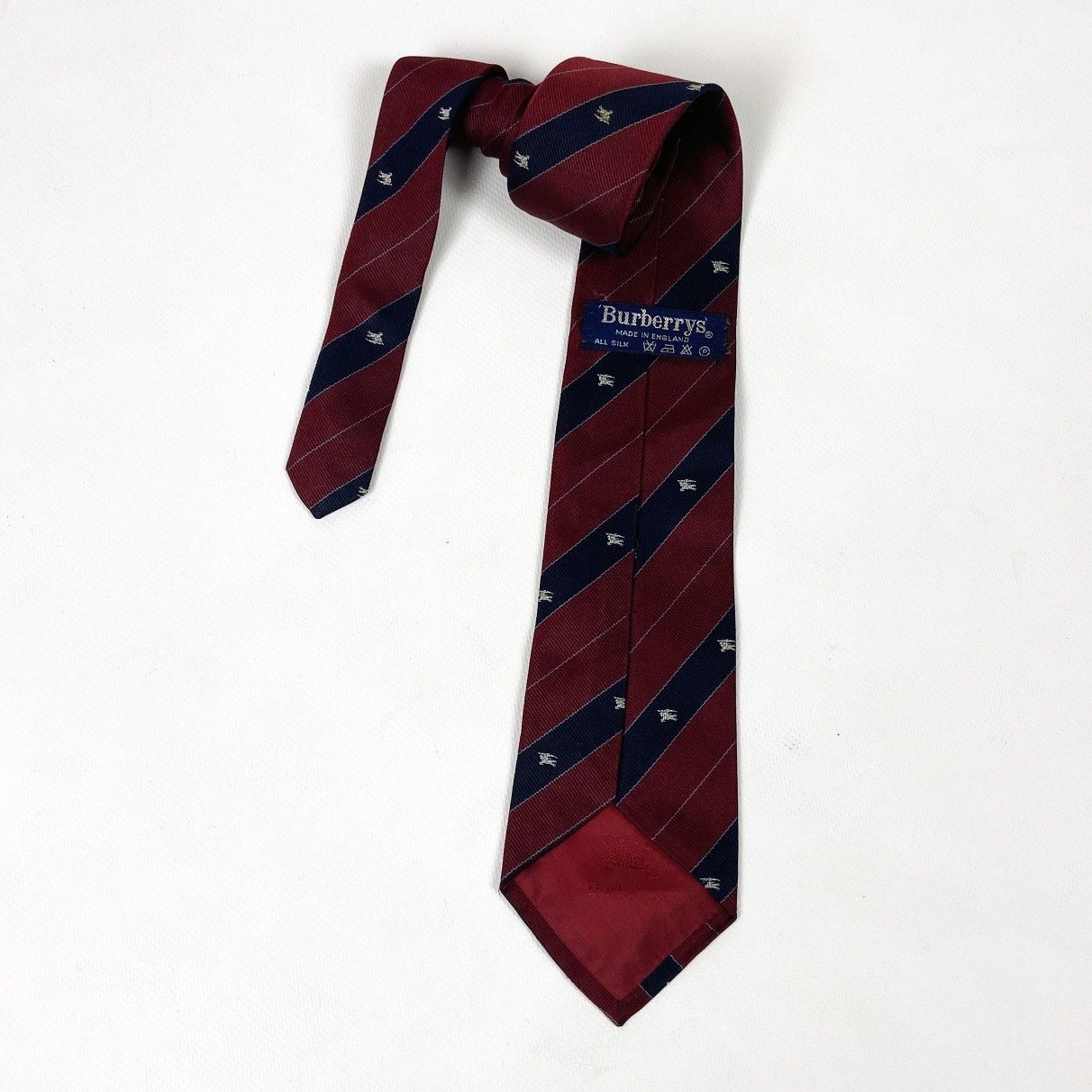 Burberry Vintage 90s Burberrys Monogram tie made in England Burgundy Size ONE SIZE - 2 Thumbnail